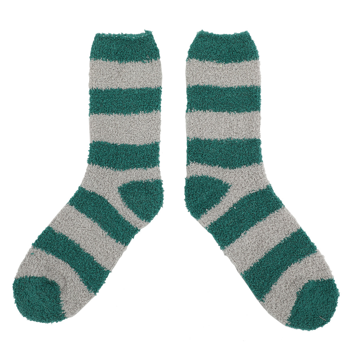 Harry Potter Slytherin Serpent Adult Green & Gray Striped Chenille Crew Socks