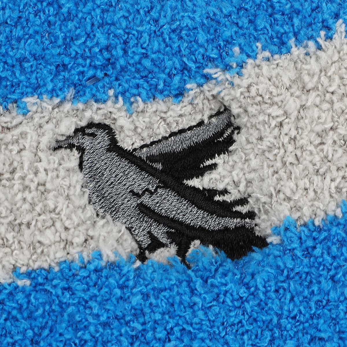 Harry Potter Ravenclaw Raven Mascot Adult Blue & Gray Striped Chenille Crew Socks