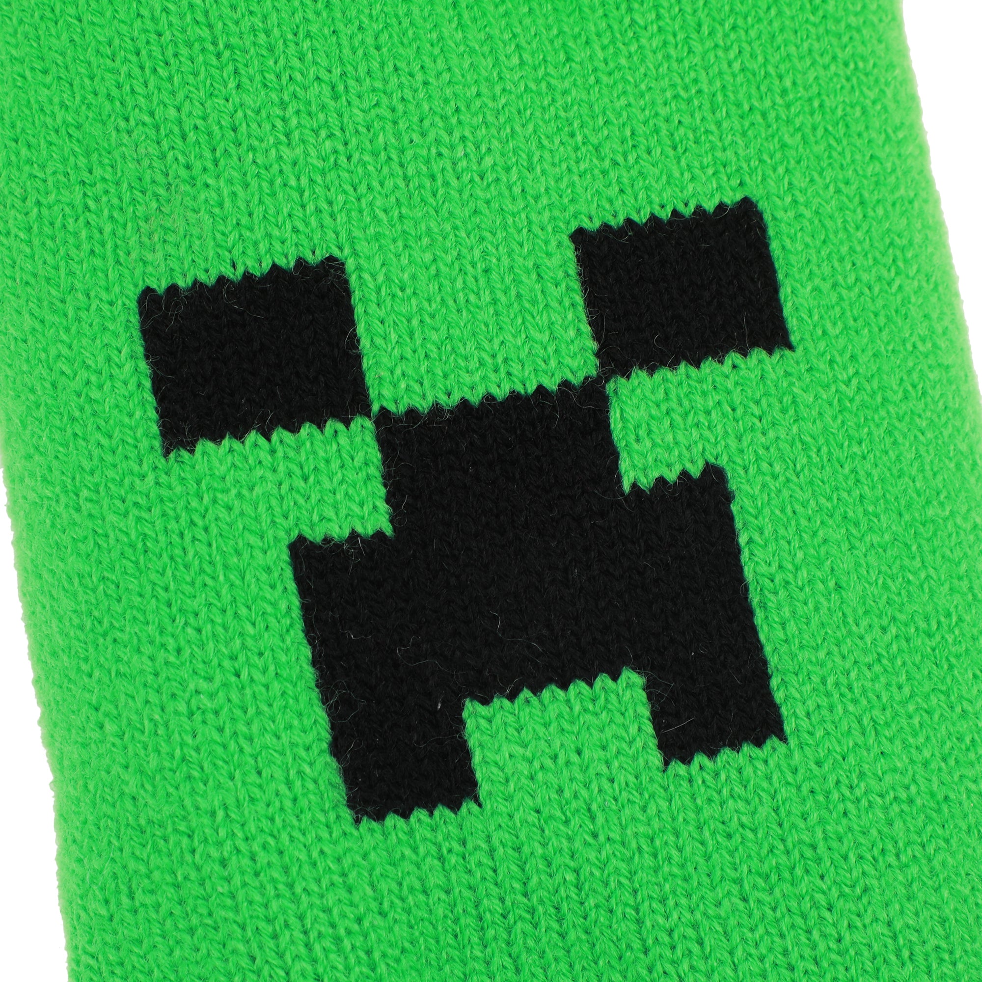 Minecraft Creeper Face Women's Green Slipper Socks