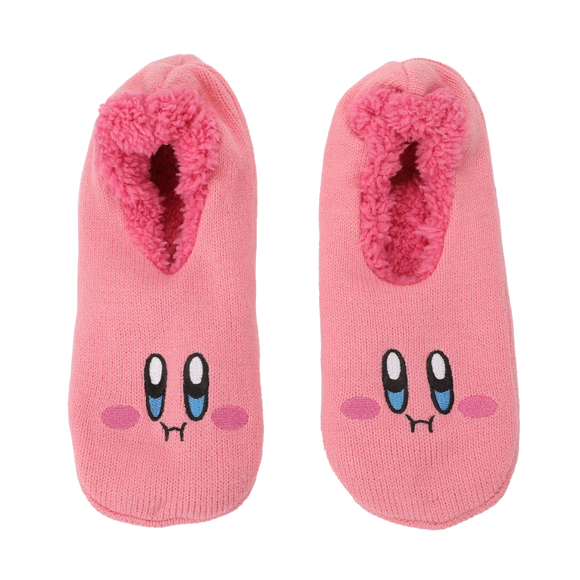 Kirby Character Face & Candies Women’s Pink Slipper Socks