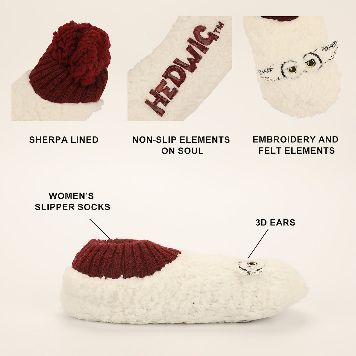 Harry Potter Cozy Hedwig Women's Slipper Sock 5 Pack