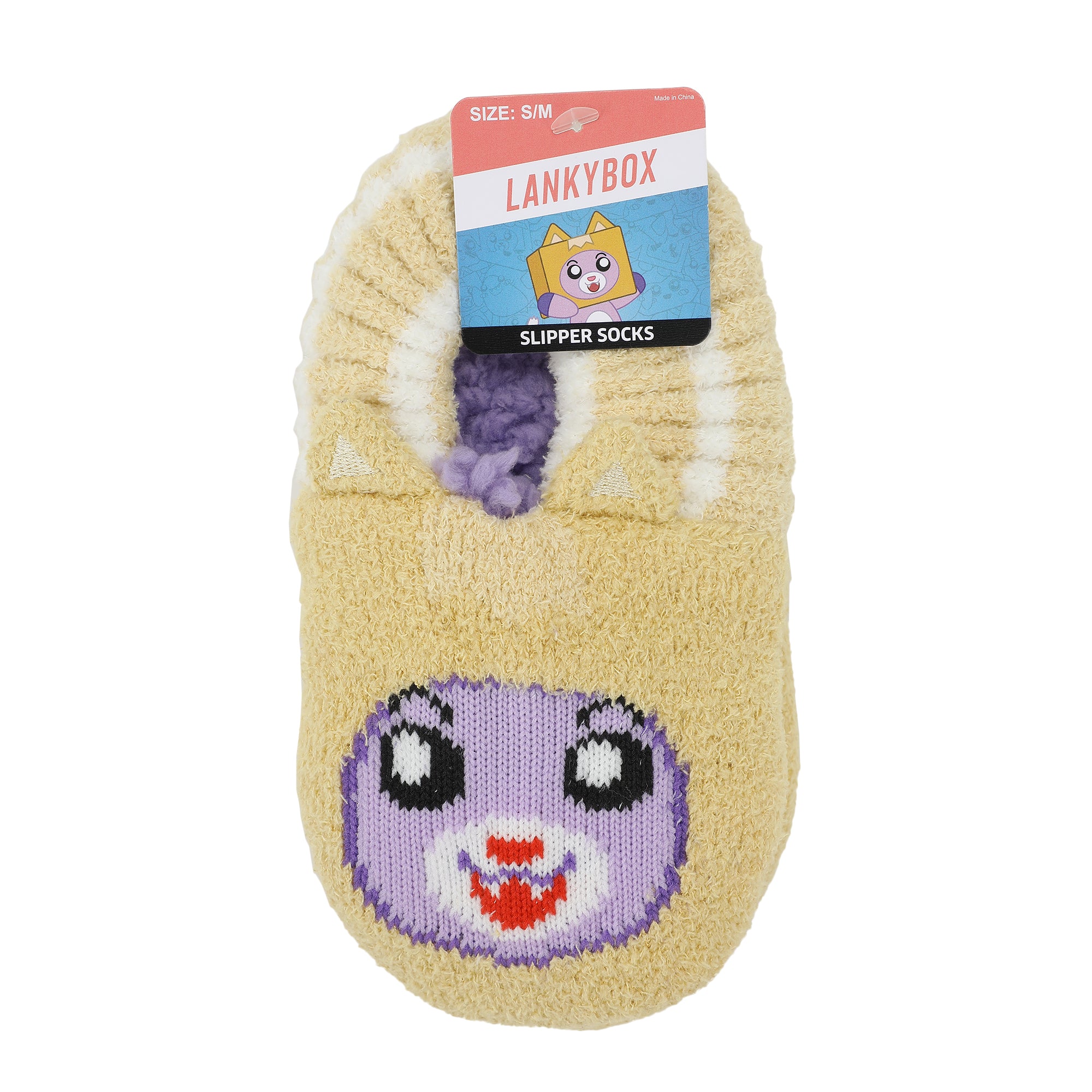 Lanky Box Foxy Youth Brown Slipper Socks