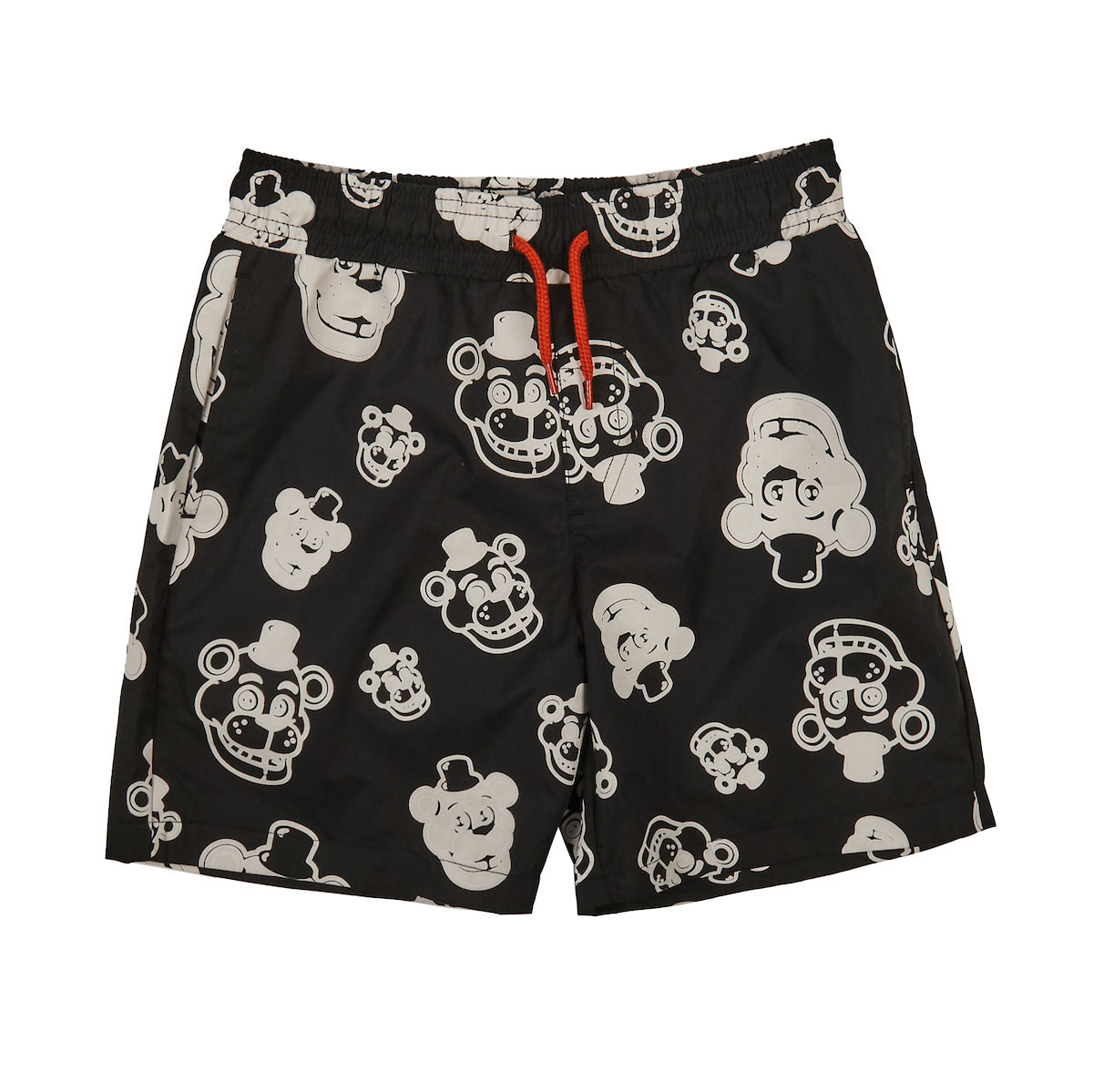 Five Nights At Freddy's Color-Changing Freddy Character Heads Boy's Black Boardshorts