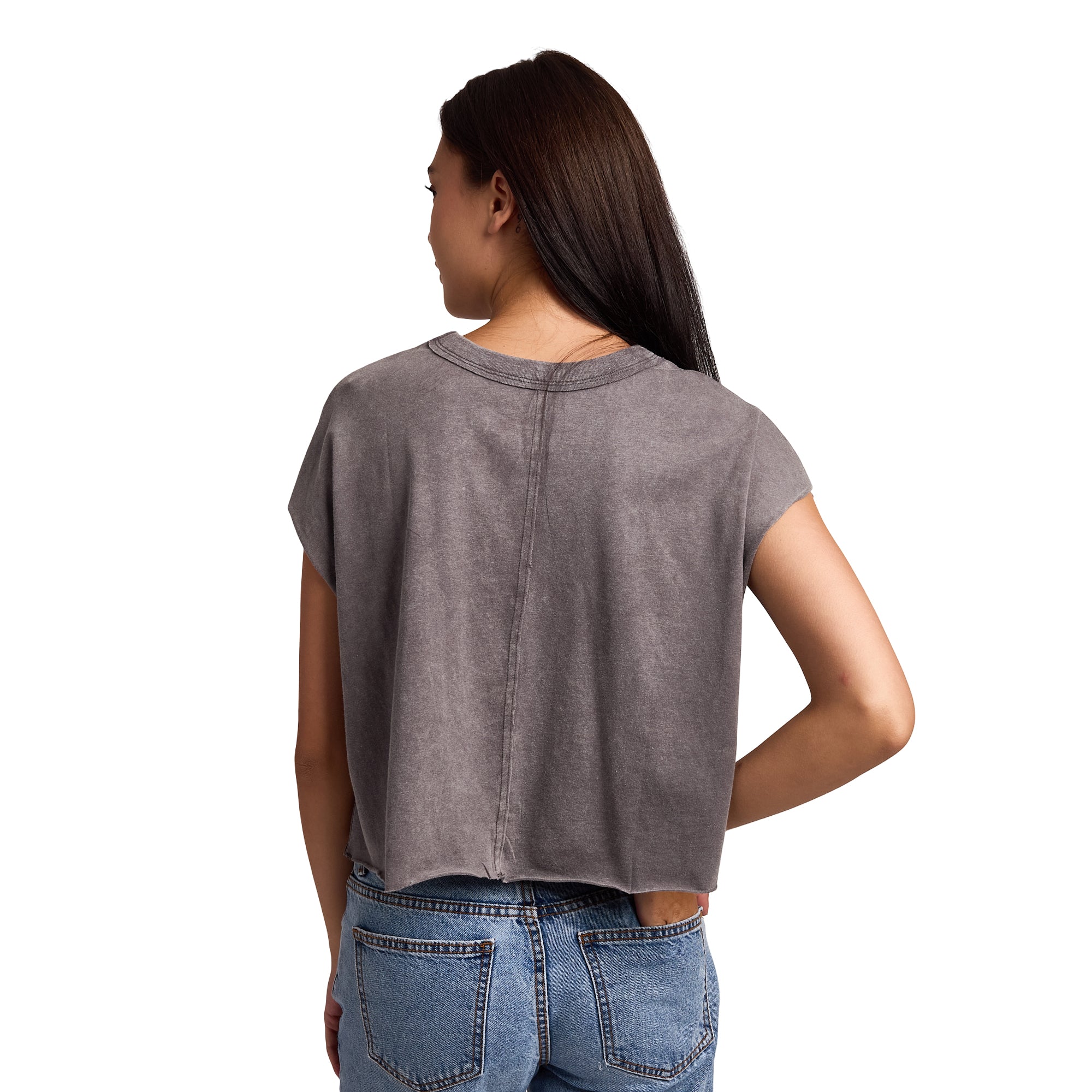 Hello Kitty Embroidered Character Face Women's Black Ram Hem Cropped Tank