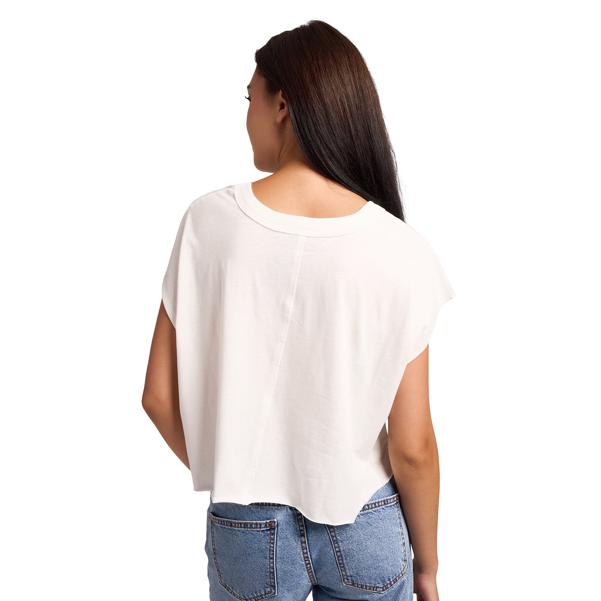 Cinnamoroll Embroidered Character Women's White Raw Hem Cropped Tank