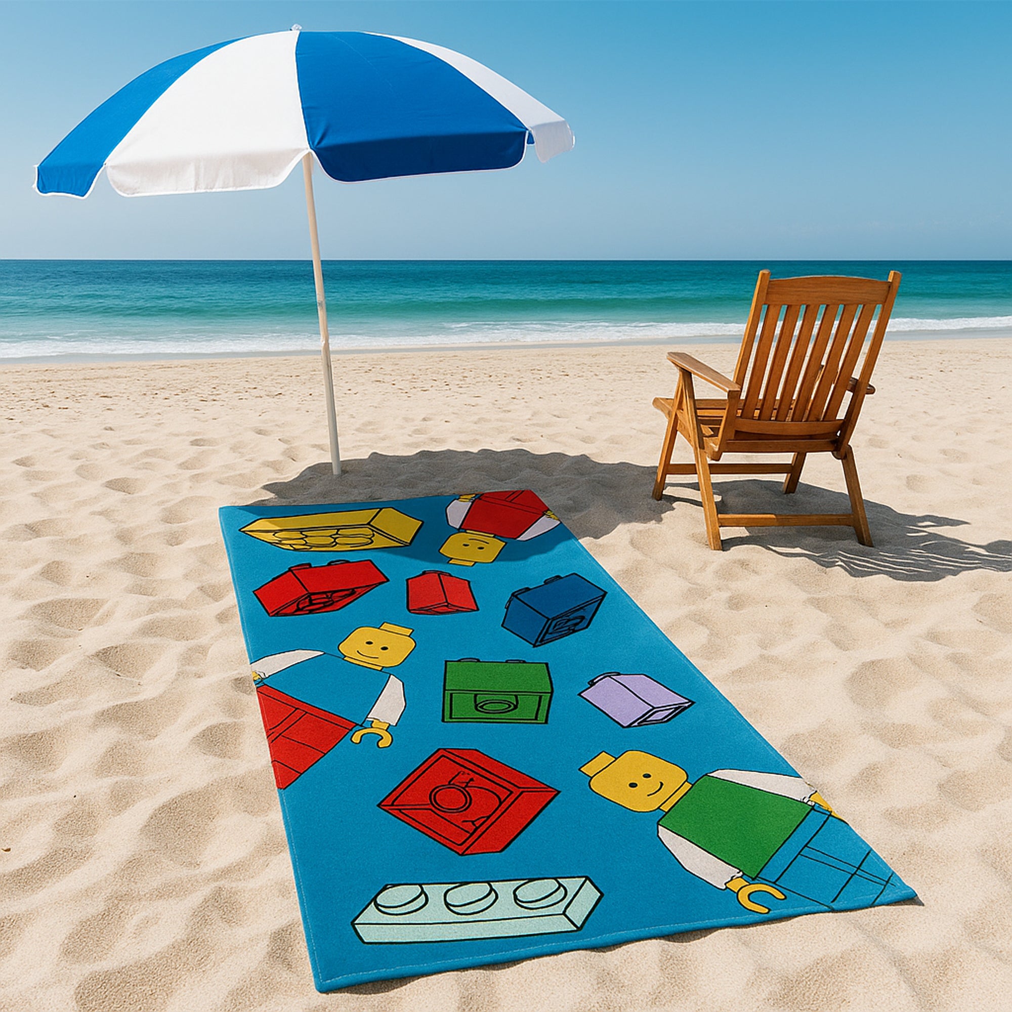 Official Lego Licensed Towel | Colourful Toy Building Block and Figure Design Super Soft Feel | Perfect For Home Bath Beach & Swimming Pool | One Size 30 x 59” | 100% Cotton