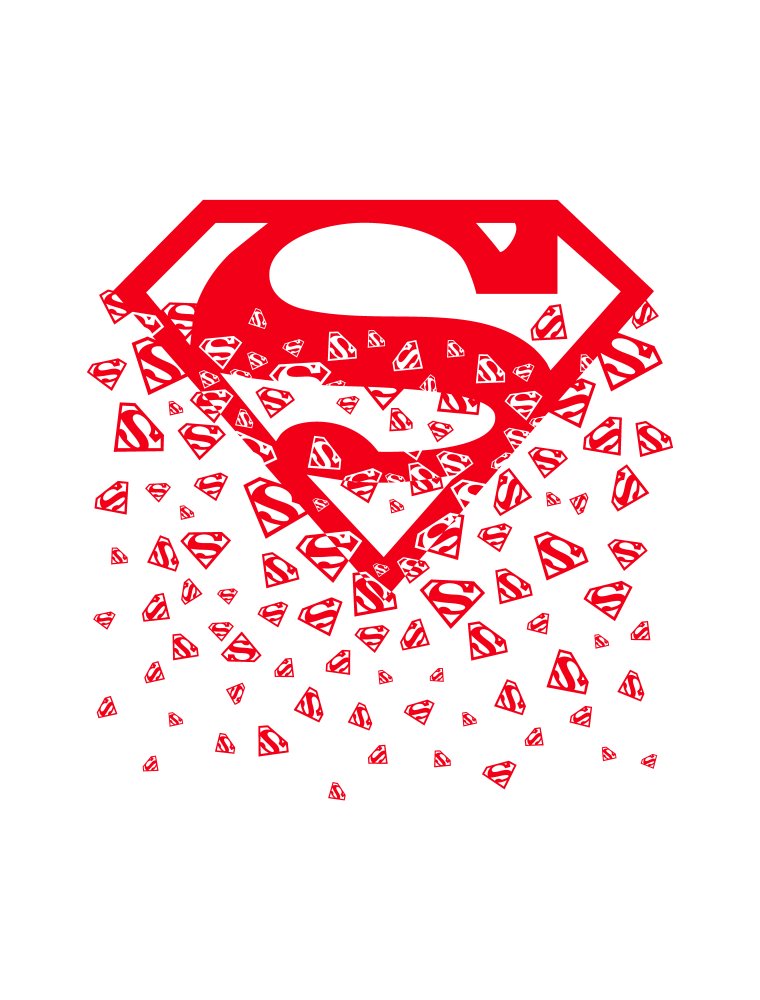 Superman Falling Logo Black T-shirt Toddler Boy to Youth Boy