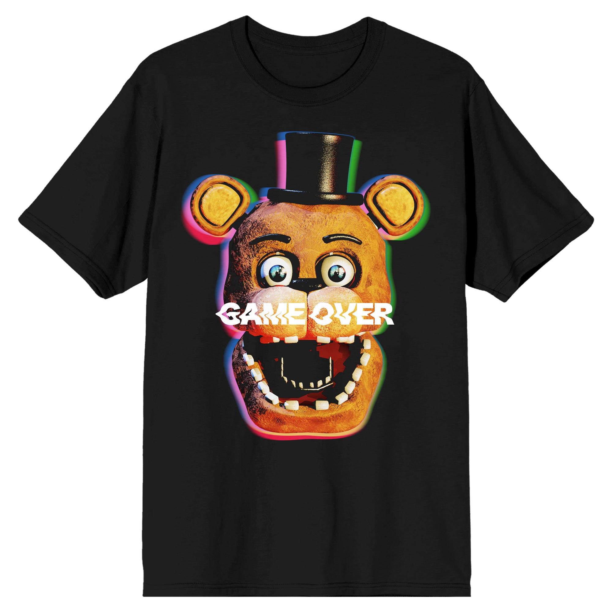 Five Nights at Freddy's Game Over Graphic Print Men's Black T-shirt