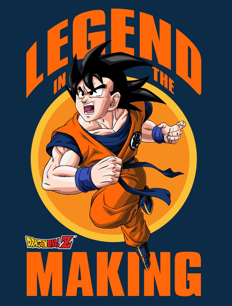 Dragon Ball Z Legend In The Making Youth Crew Neck Short Sleeve Navy Blue T-shirt