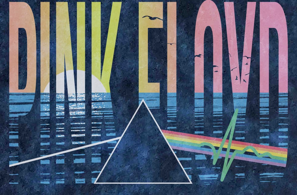 Pink Floyd Sea Design Logo Men's Charcoal Heather Gray Graphic Tee