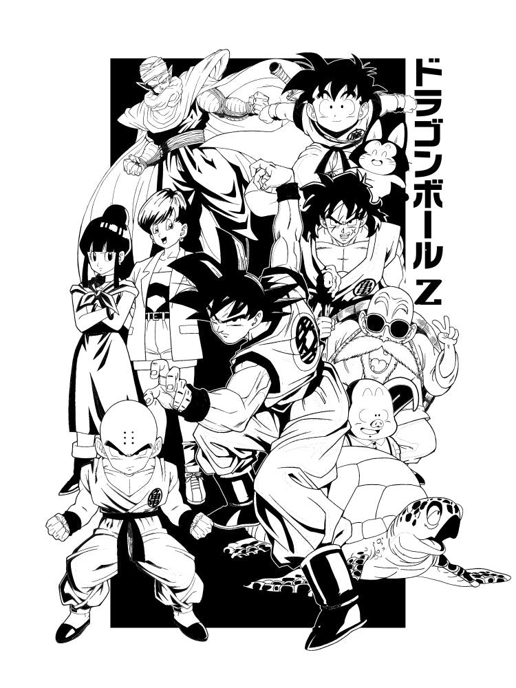 Dbz Color Me Men's White Crew Neck Tee