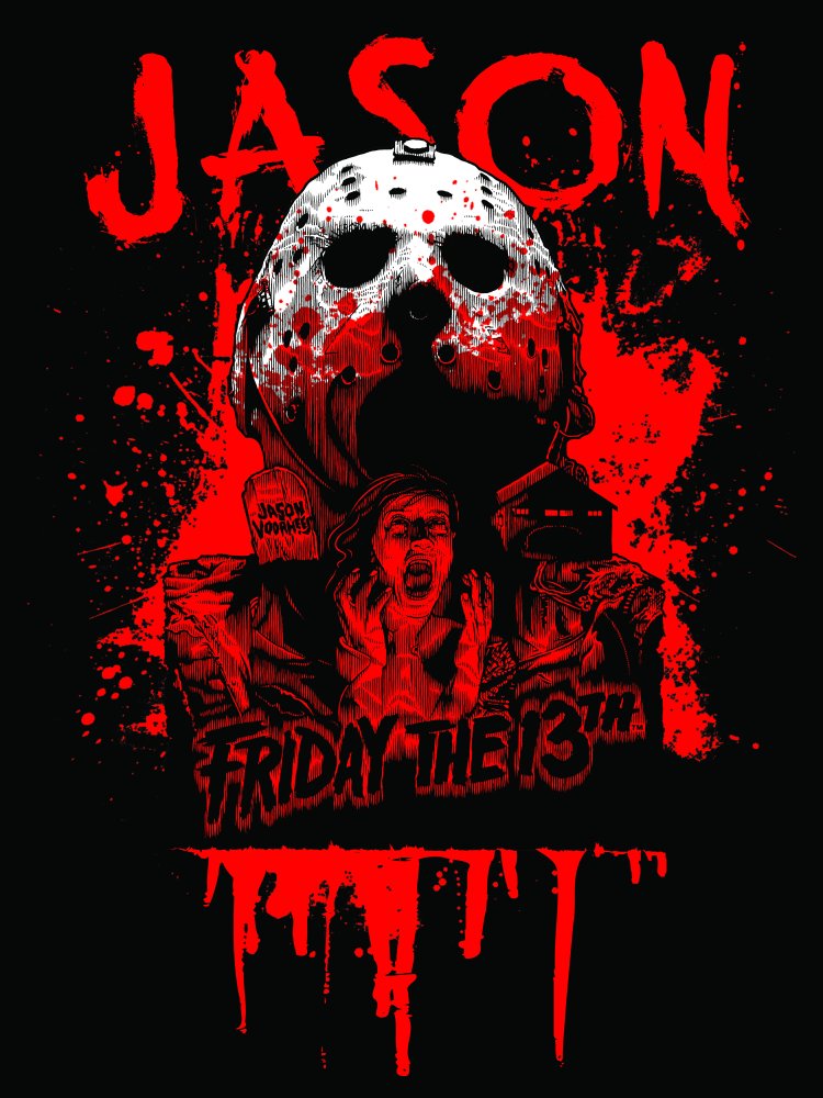 Friday the 13th Jason Voorhees Men's Black Graphic T-shirt