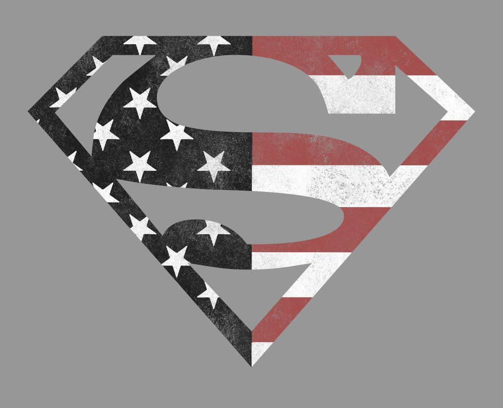 Superman Americana Logo Mens Athletic Heather Graphic Tee