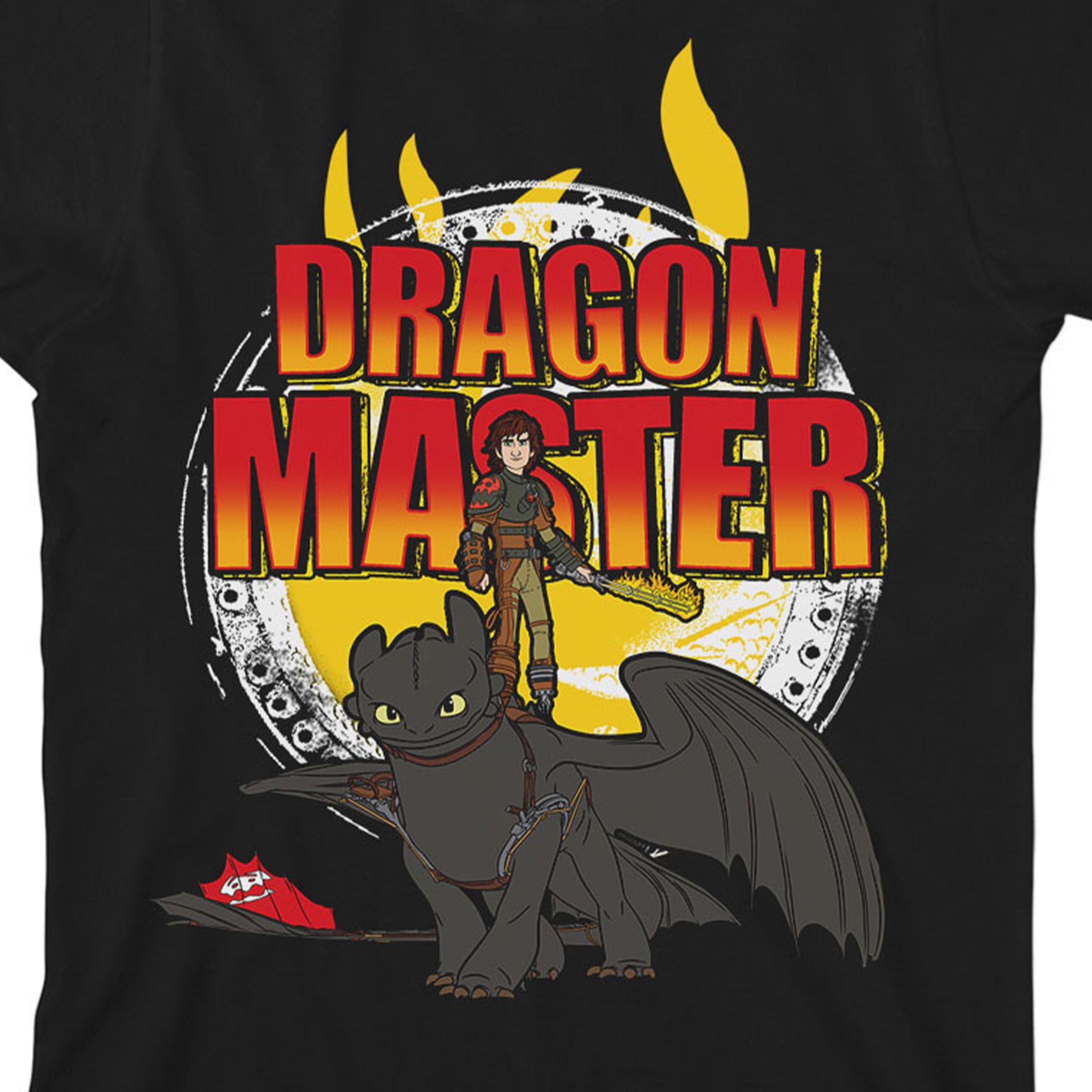 How To Train Your Dragon Dragon Master Crew Neck Short Sleeve Boy's Black T-shirt