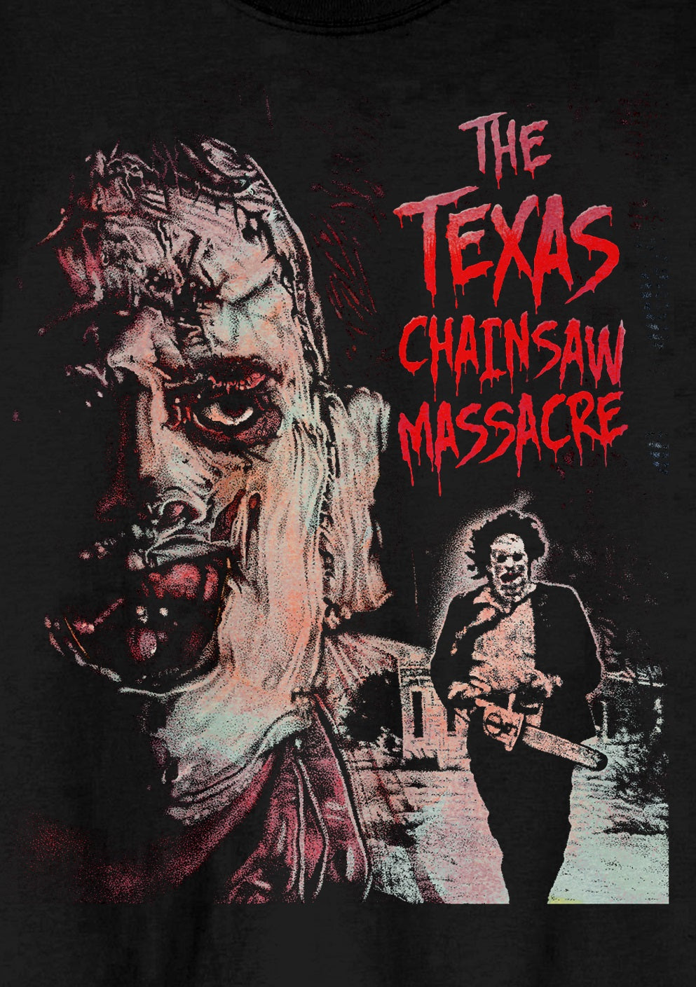 Texas Chainsaw Massacre Leatherface Men's Black Short Sleeve Crew Neck Tee