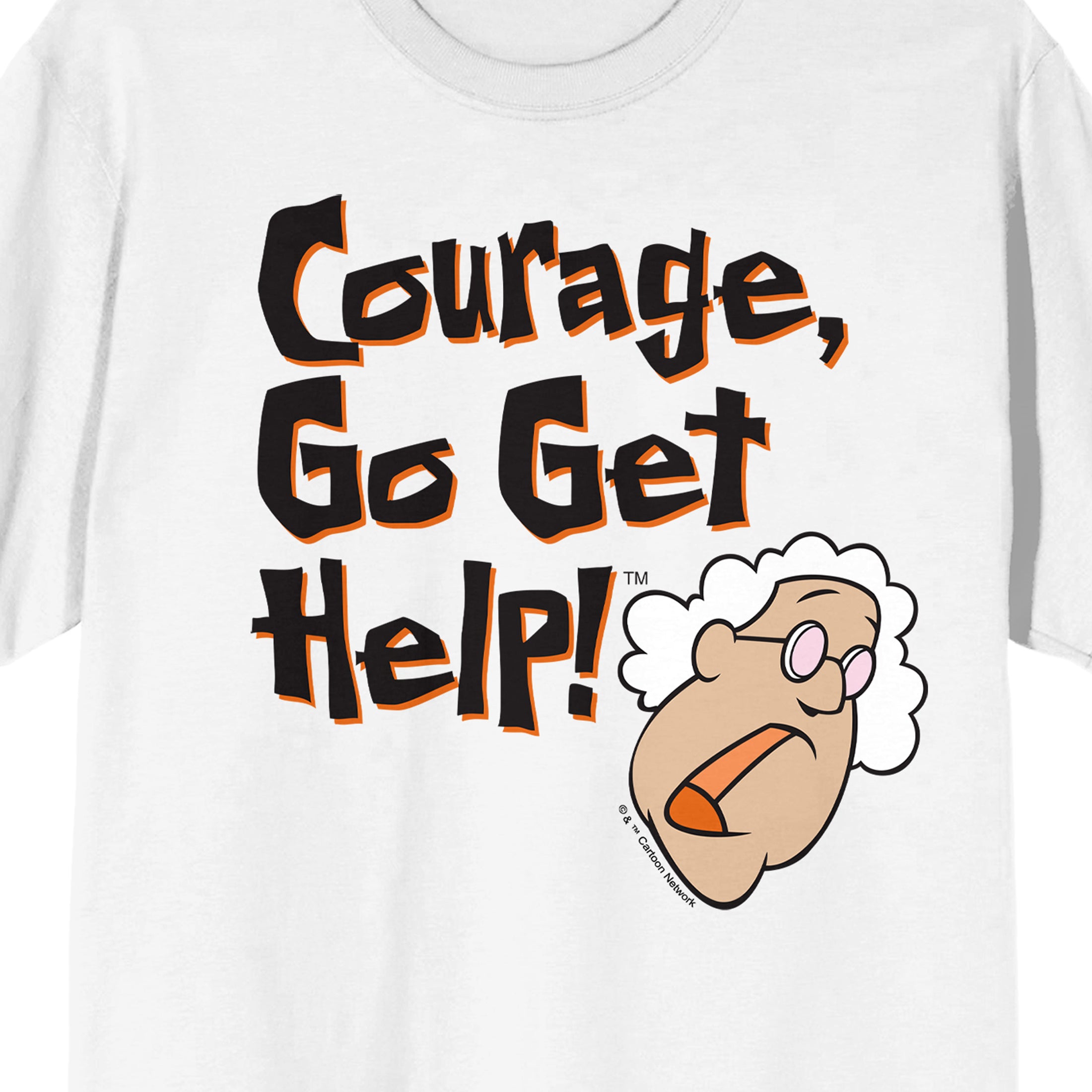 Courage the Cowardly Dog Muriel Go Get Help Adult White Short Sleeve Tee