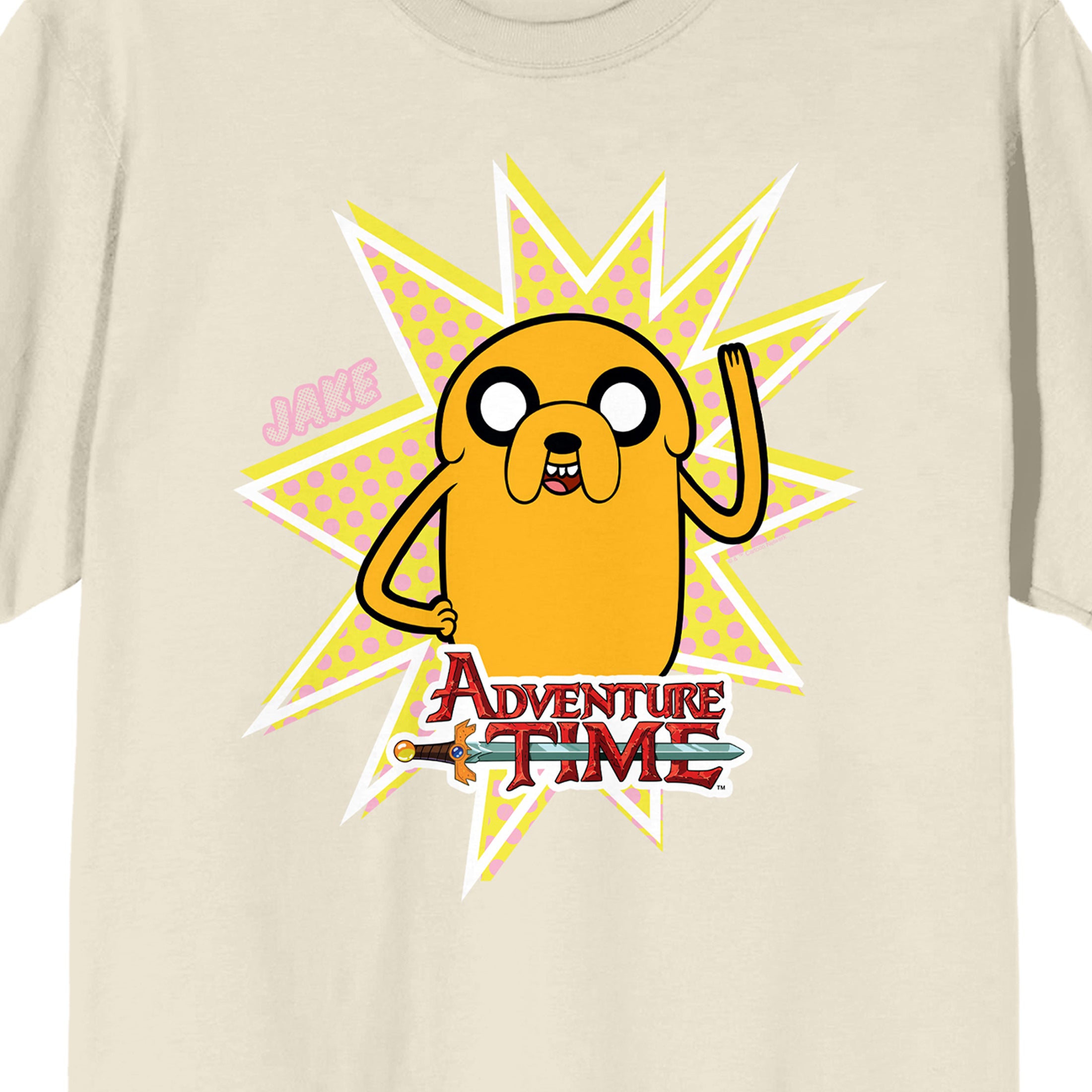 Adventure Time Magical Dog Jake Adult Natural Short Sleeve Tee
