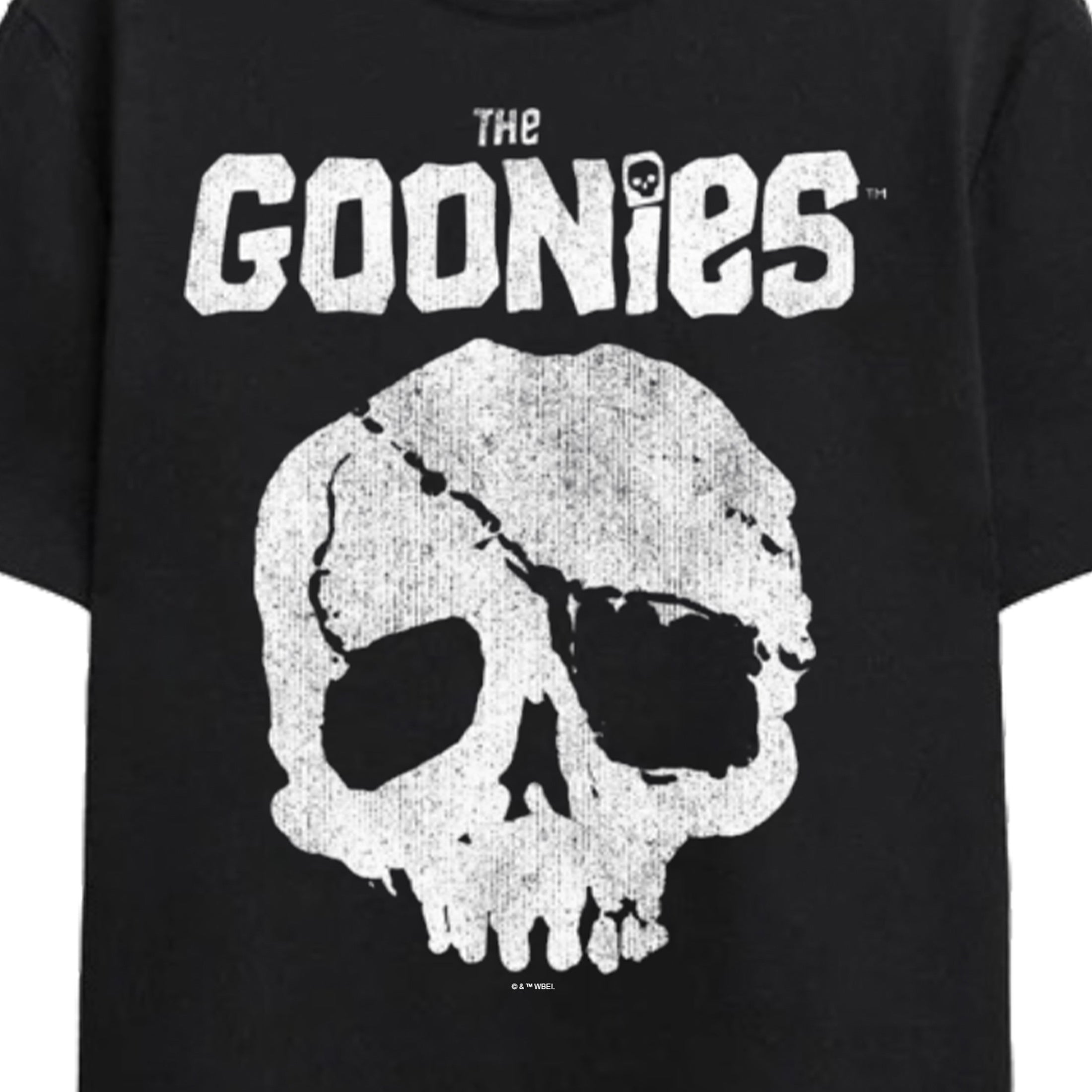 The Goonies Iconic White Skull on Black Short Sleeve Adult T-Shirt