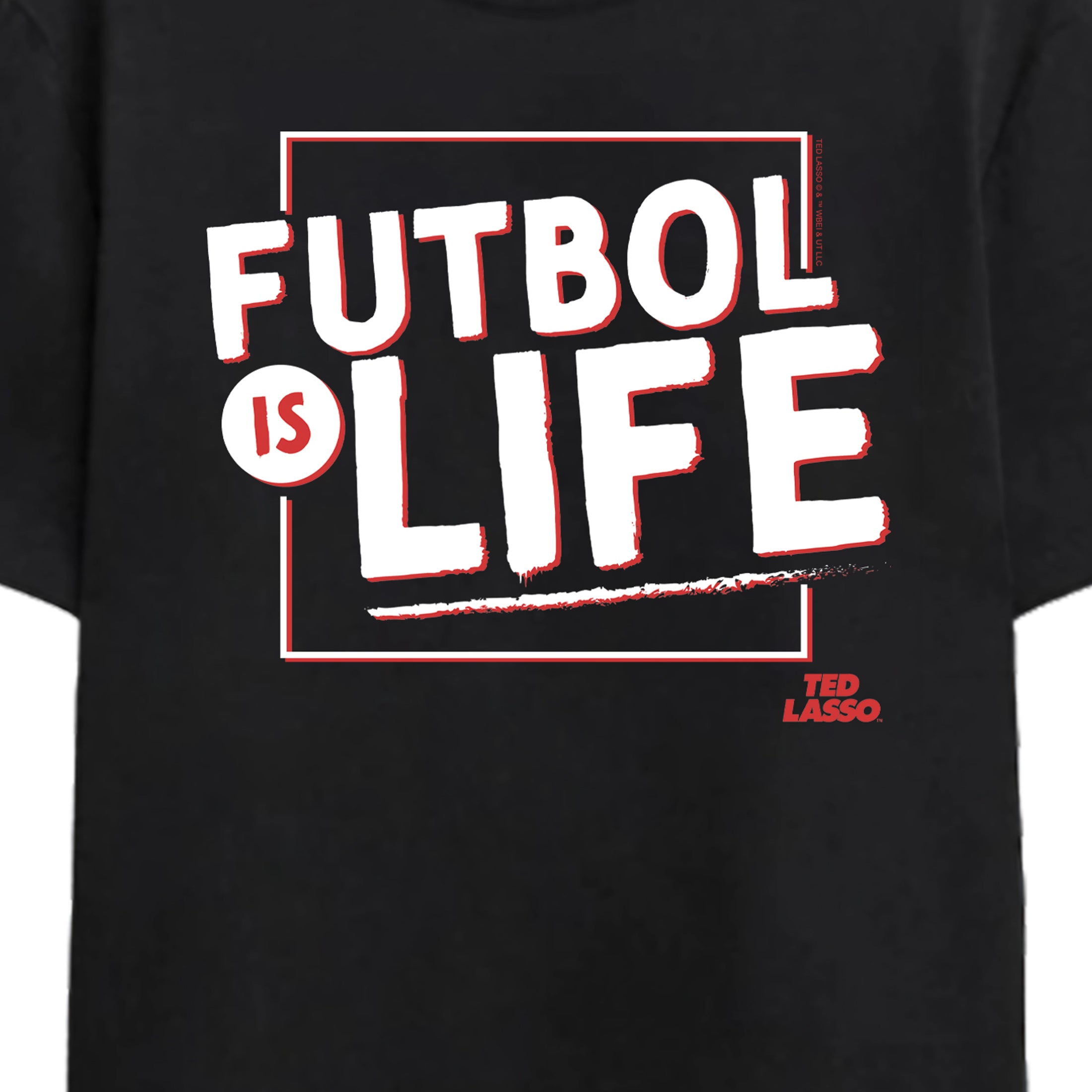 Ted Lasso Futbol Is Life Adult Black Crew Neck Short Sleeve T-shirt