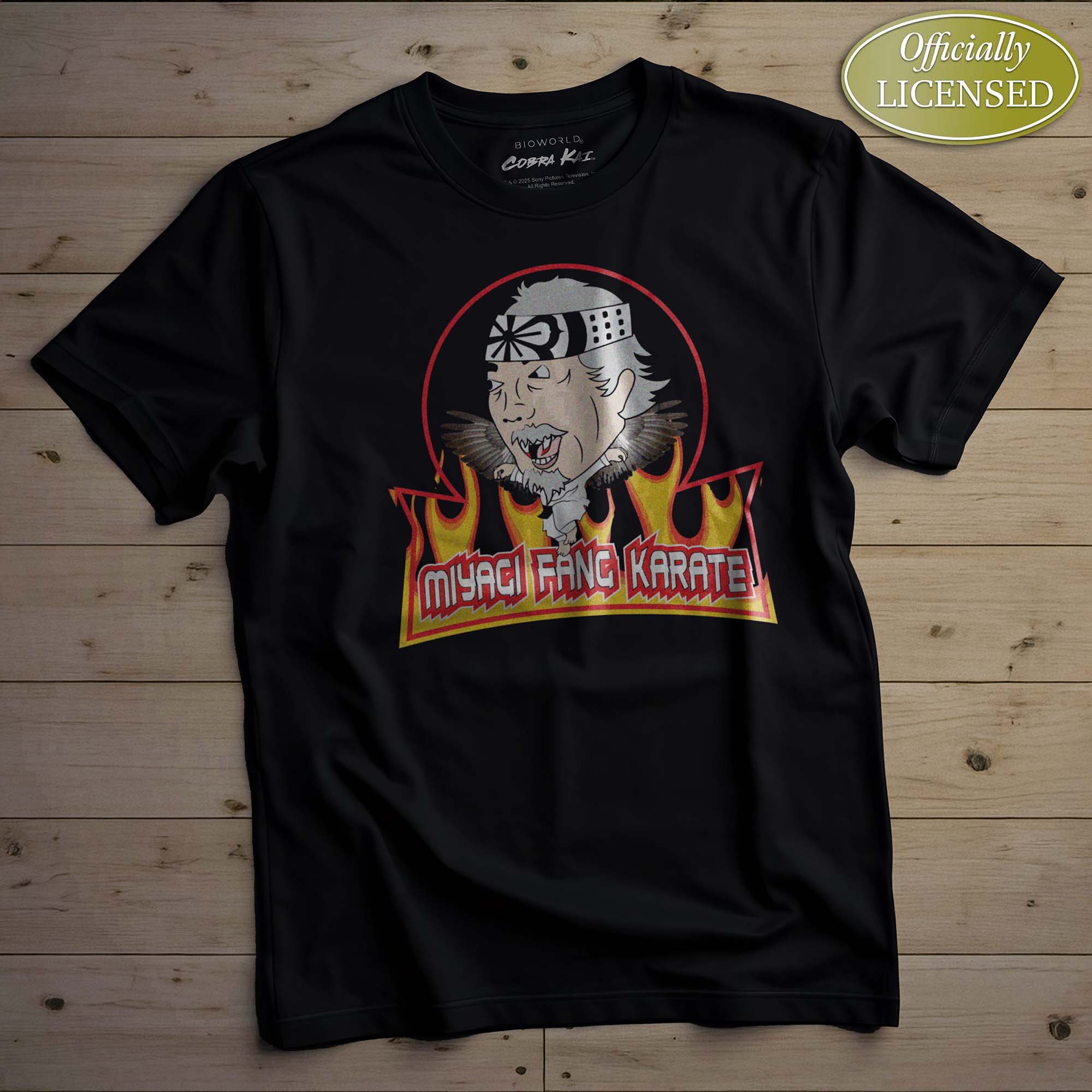 Cobra Kai Miyagi Fang Karate Adult Black Short Sleeve Tee