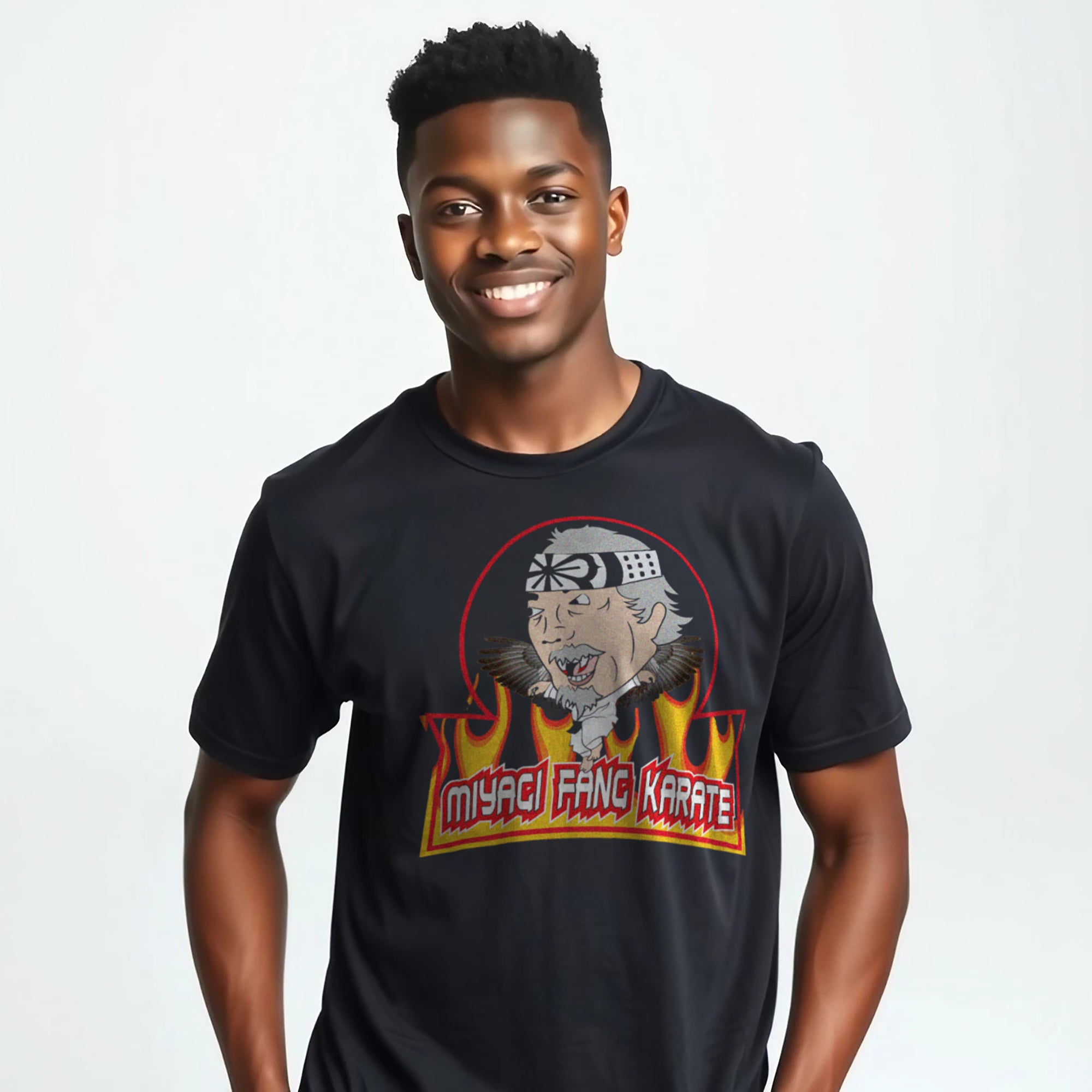 Cobra Kai Miyagi Fang Karate Adult Black Short Sleeve Tee