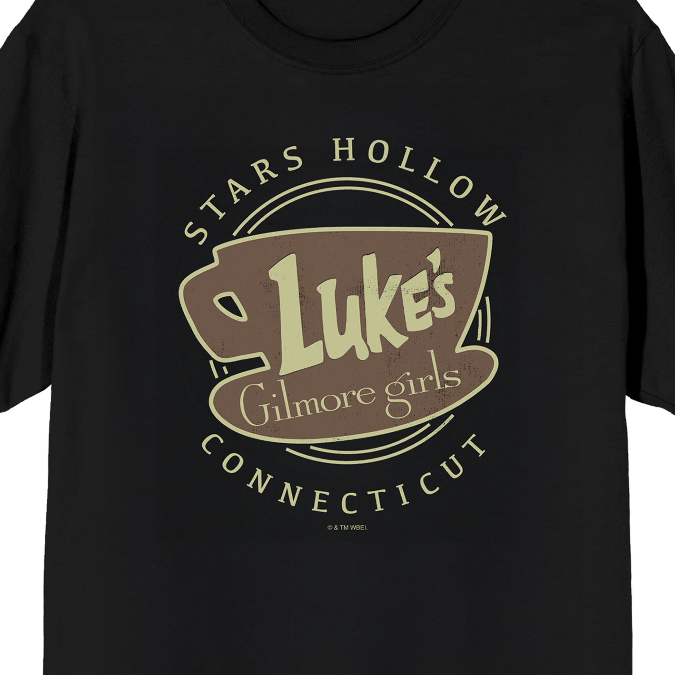 Gilmore Girls Luke's Diner Stars Hollow Connecticut on Black Short Sleeve Adult T-Shirt