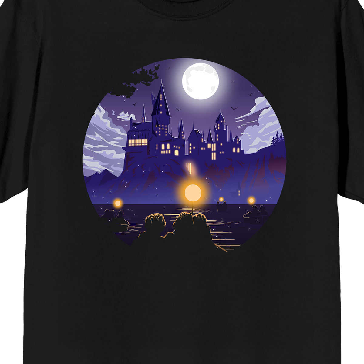 Harry Potter Hogwarts First Year Vibrant Adult Black Crew Neck Short Sleeve T-shirt