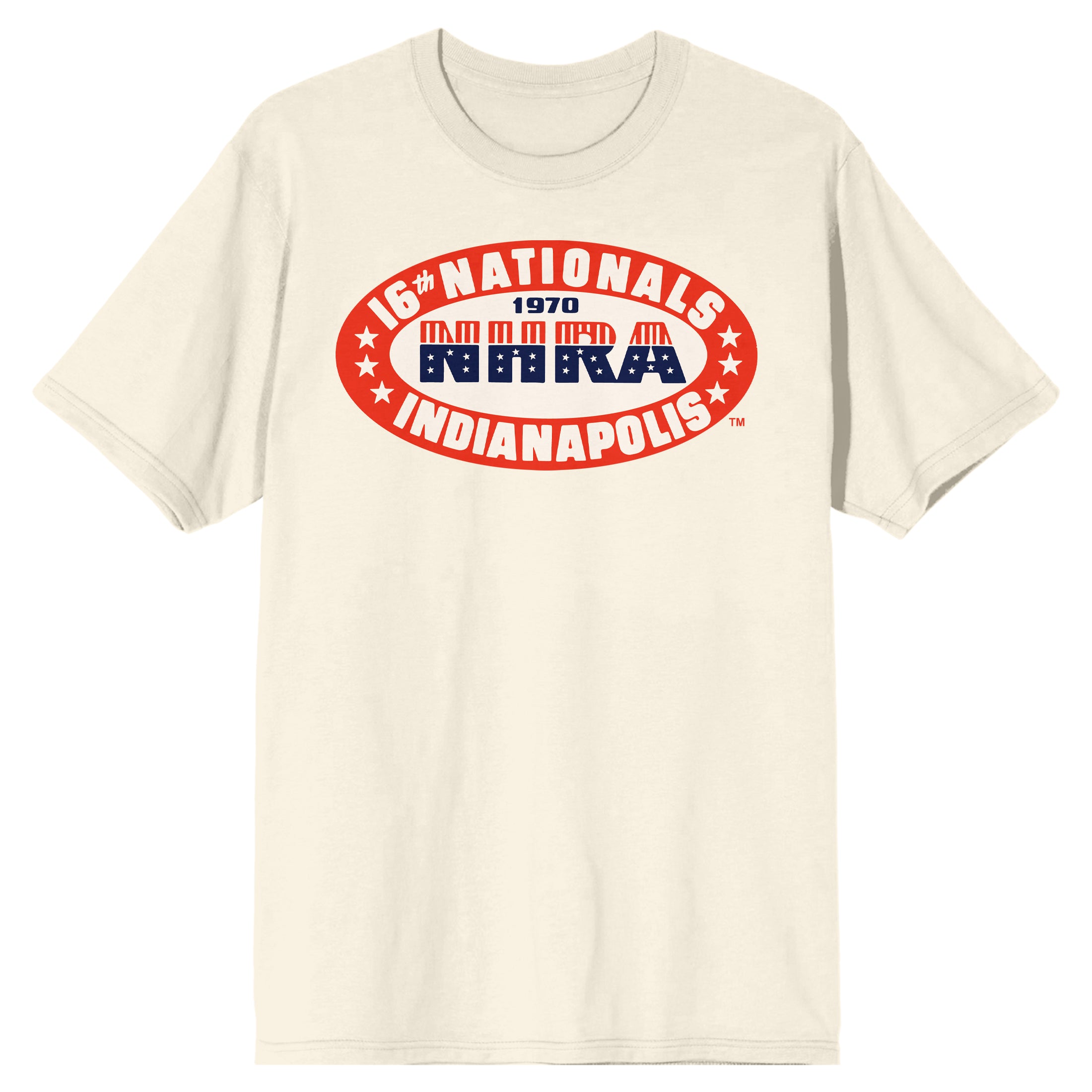 National Hot Rod Association NHRA, Car, Fastest Vehicles, Vintage, SPEED FOR ALL, IndianaPolis, on Natural Short Sleeve Adult T-Shirt
