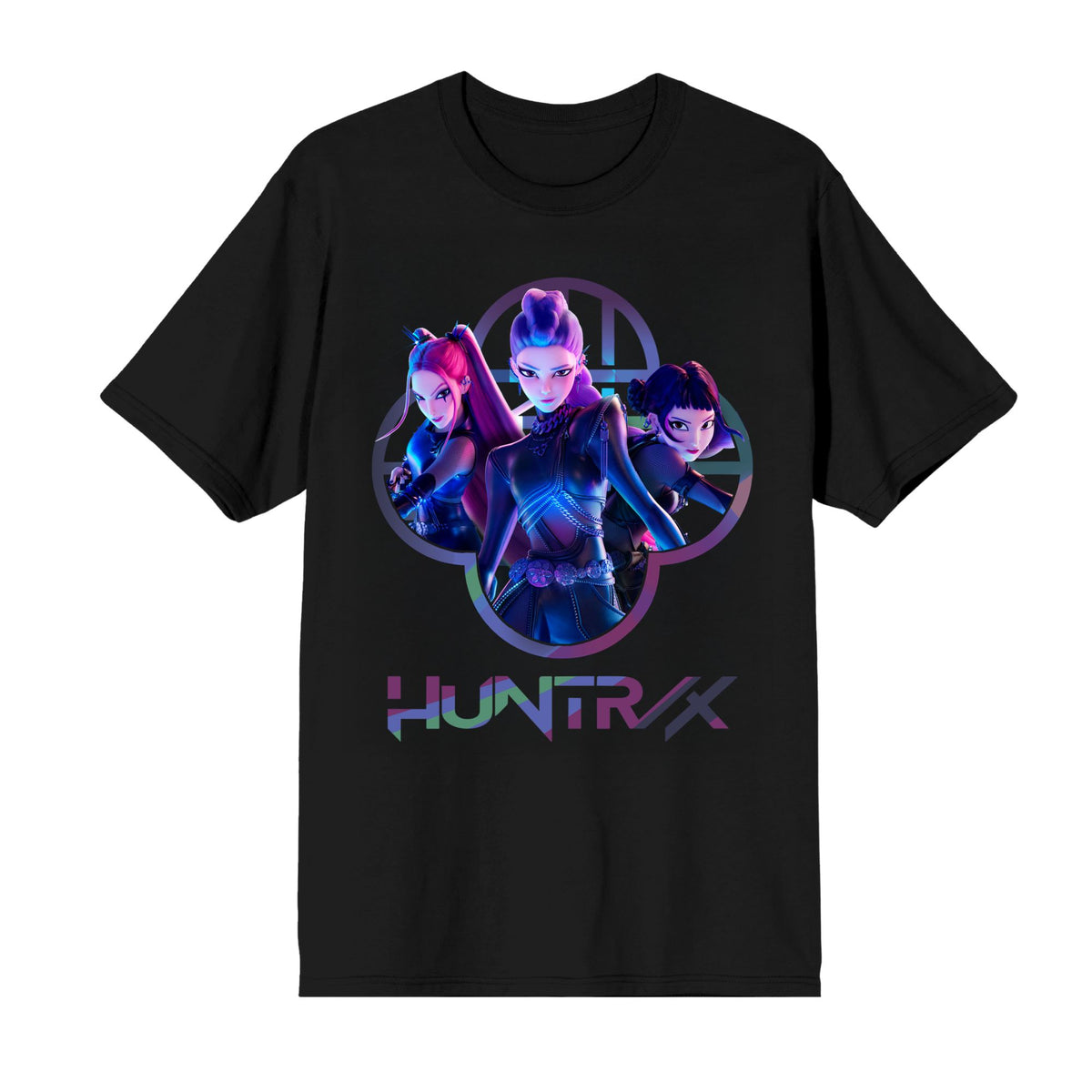 Kpop Demon Hunters Huntrix Capture Color Adult Crew Neck Short Sleeve T-Shirt
