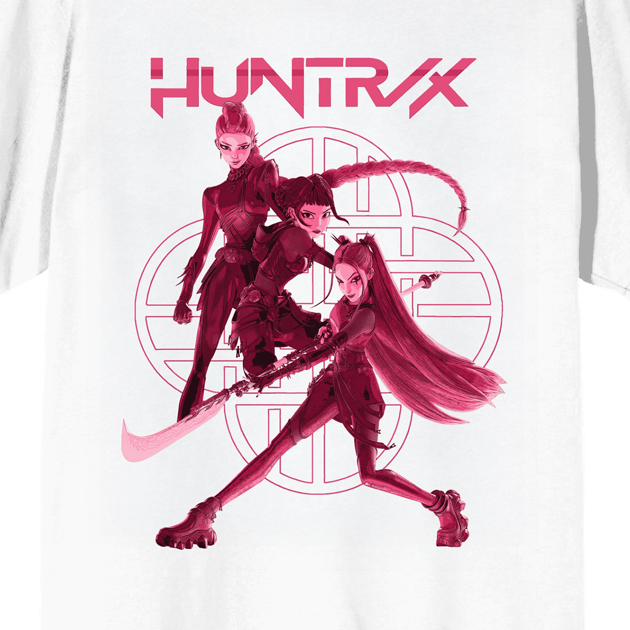 KPop Demon Hunters Huntrix Stacked on White Short Sleeve Adult T Shirt