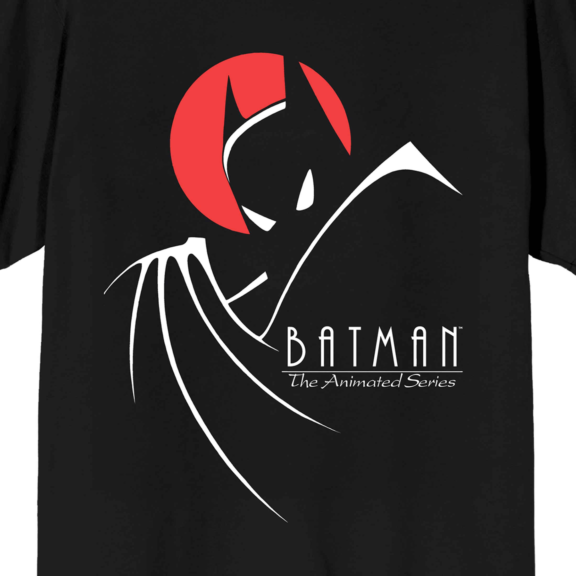 Bioworld Batman The Animated Series 1992 Red Moon Graphic Tee | 3-Color Screen Print | 100% Cotton Crew Neck | Officially Licensed Adult T-Shirt