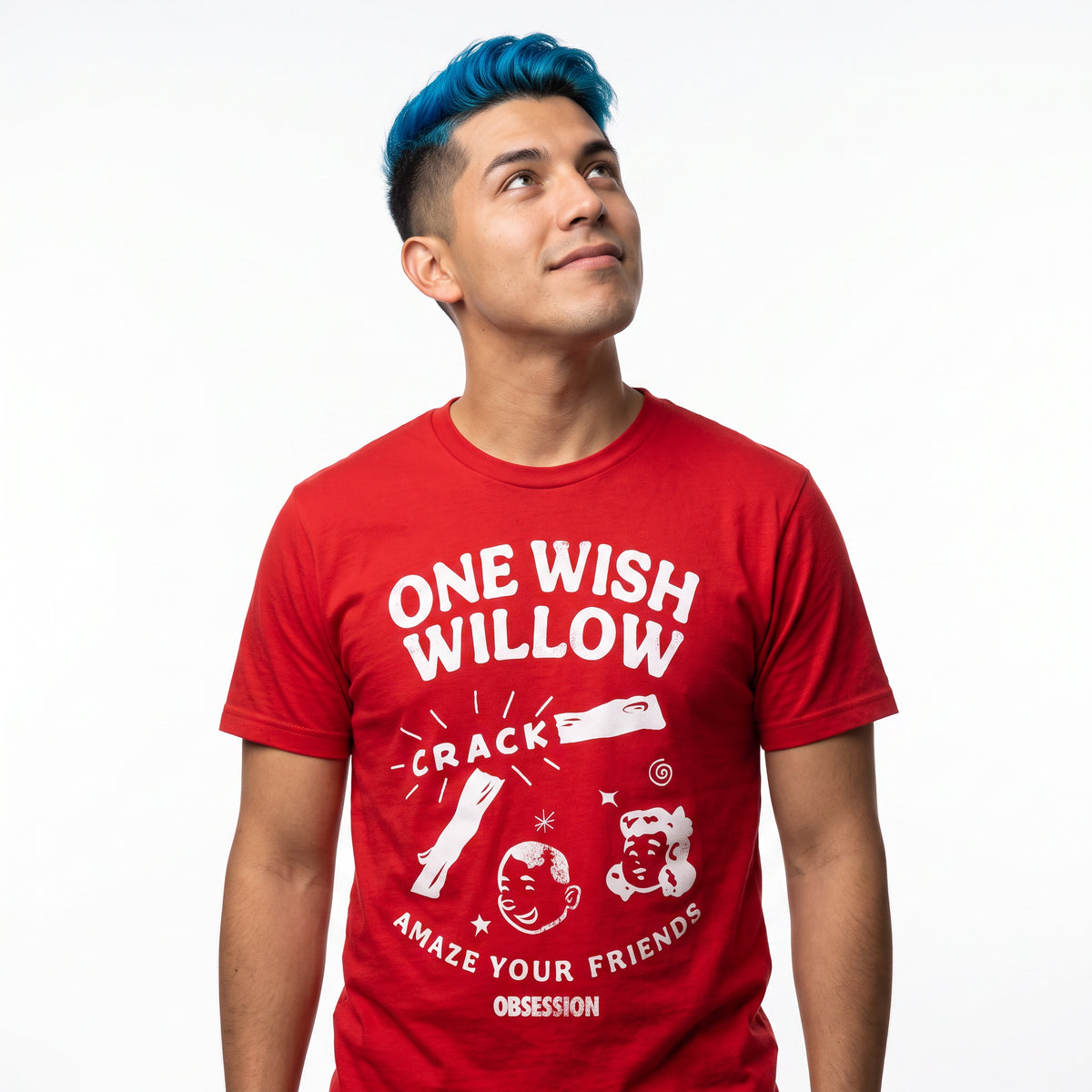 Obsession One Wish Willow Tee for Fans on Red