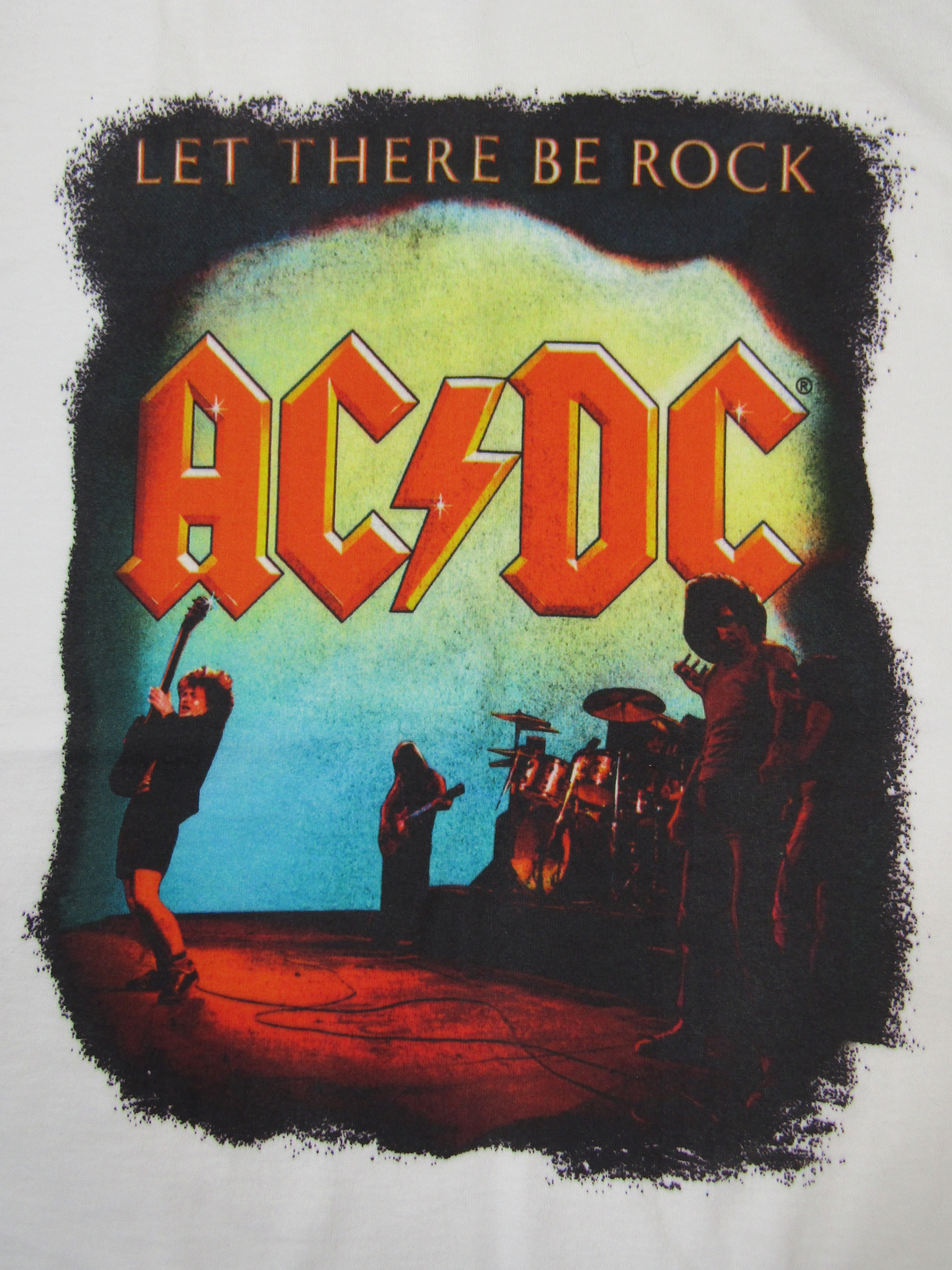 Let There Be Rock ACDC Youth Boy's White T-shirt