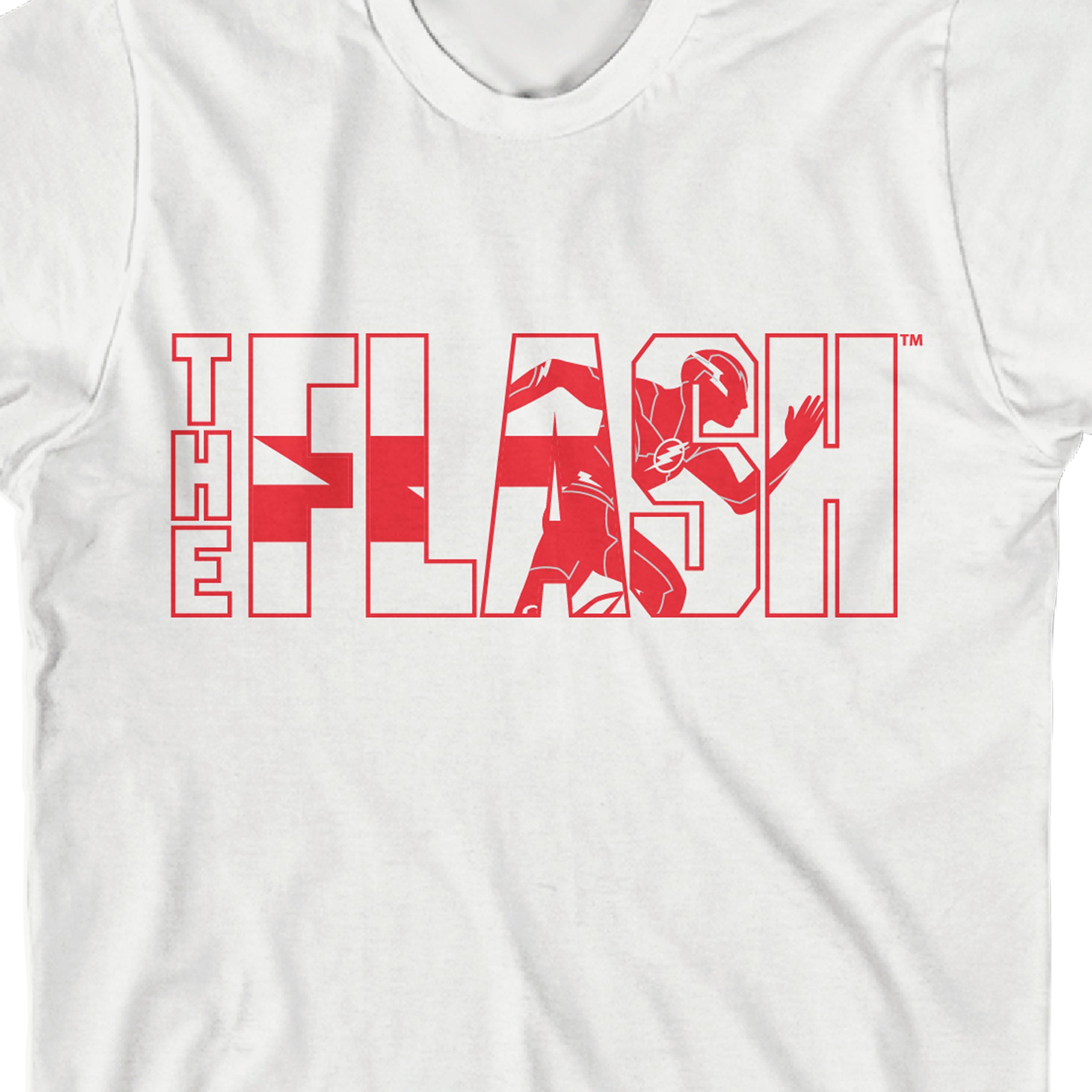 The Flash Movie Character In Name Text Boy's White T-shirt