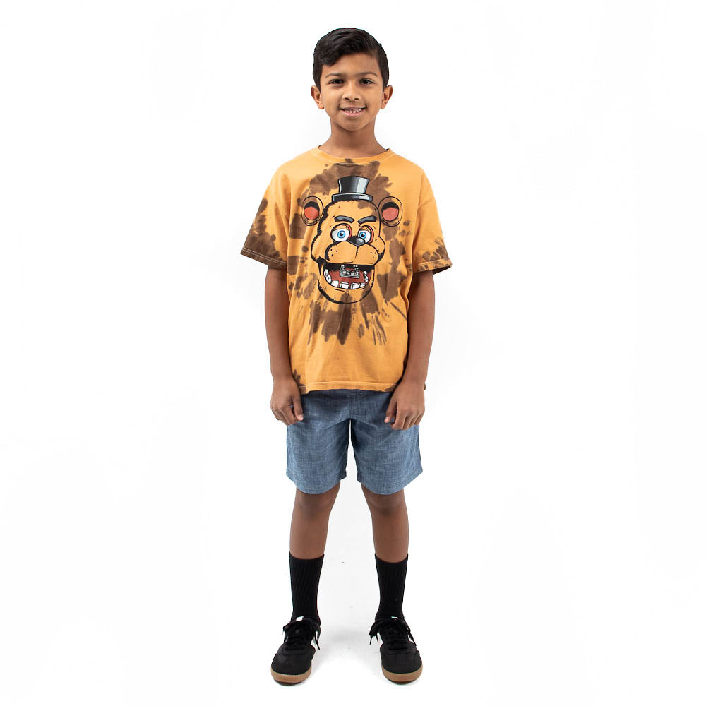 Five Nights at Freddy's Freddy Fazbear Character Tie Dye Youth Boy's Short Sleeve Tee