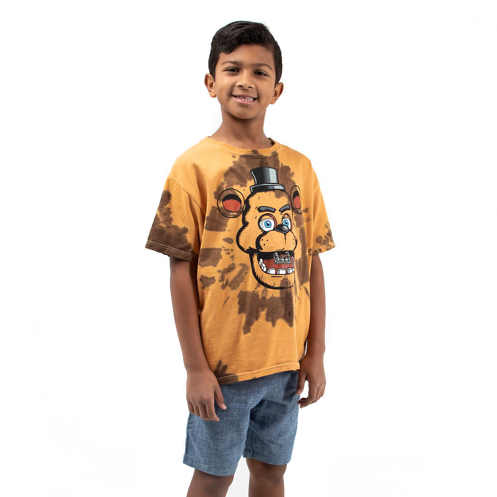 Five Nights at Freddy's Freddy Fazbear Character Tie Dye Youth Boy's Short Sleeve Tee