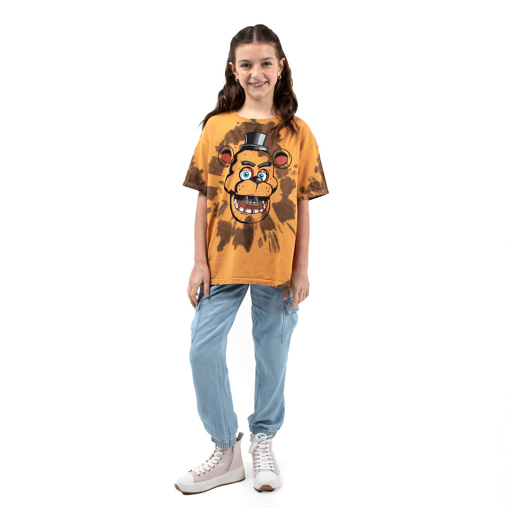 Five Nights at Freddy's Freddy Fazbear Character Tie Dye Youth Boy's Short Sleeve Tee