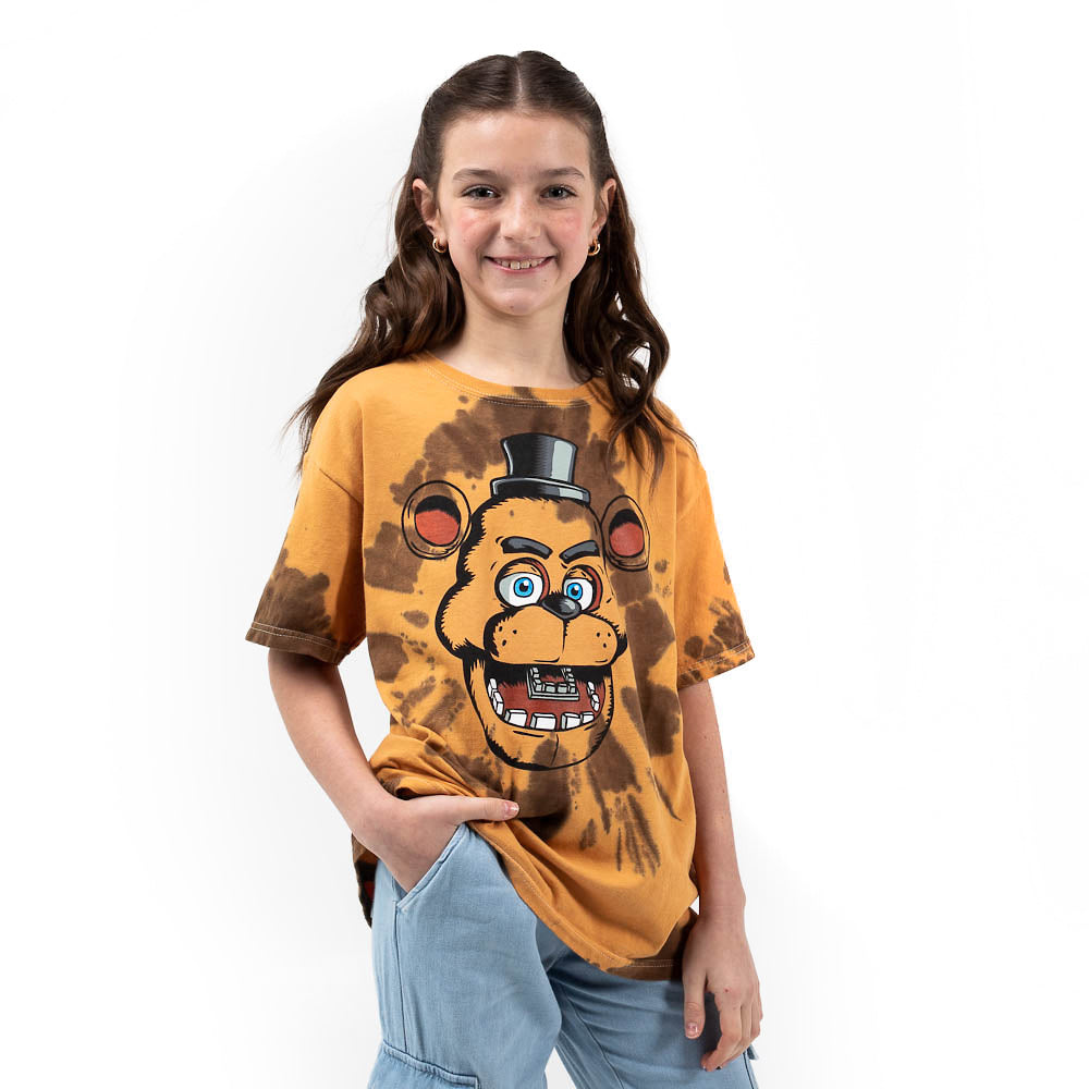 Five Nights at Freddy's Freddy Fazbear Character Tie Dye Youth Boy's Short Sleeve Tee