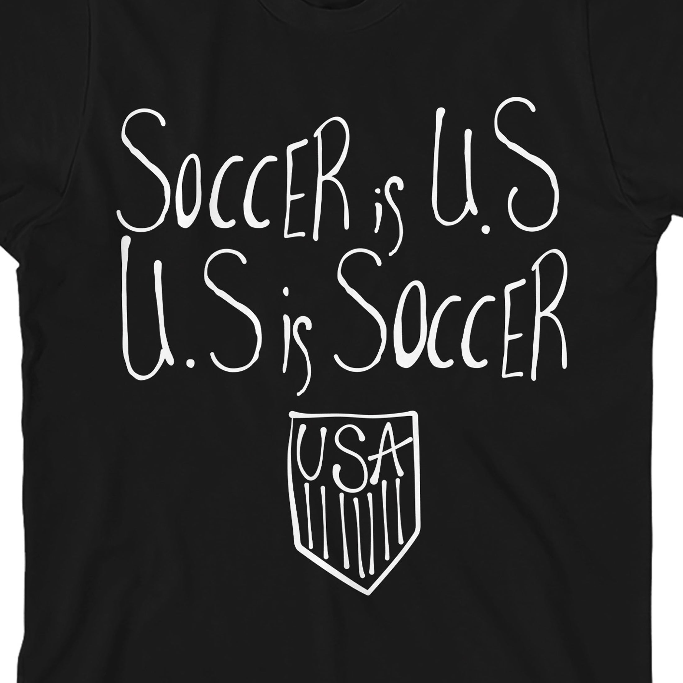 USSF Hand written style text, Logo Icon on Black Kids T-Shirt
