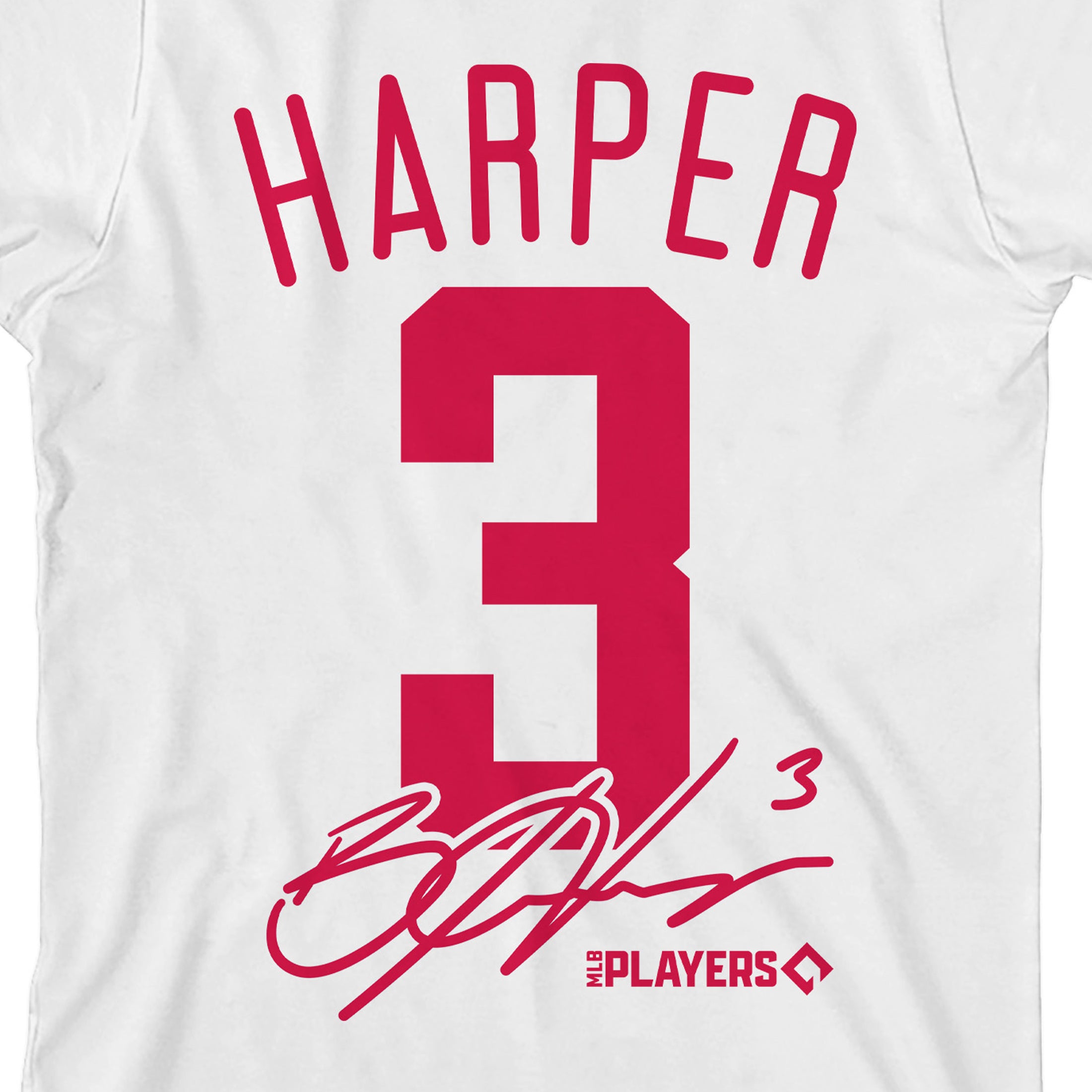 Bryce Harper Number 3, Signature and logo on white Kids T-Shirt