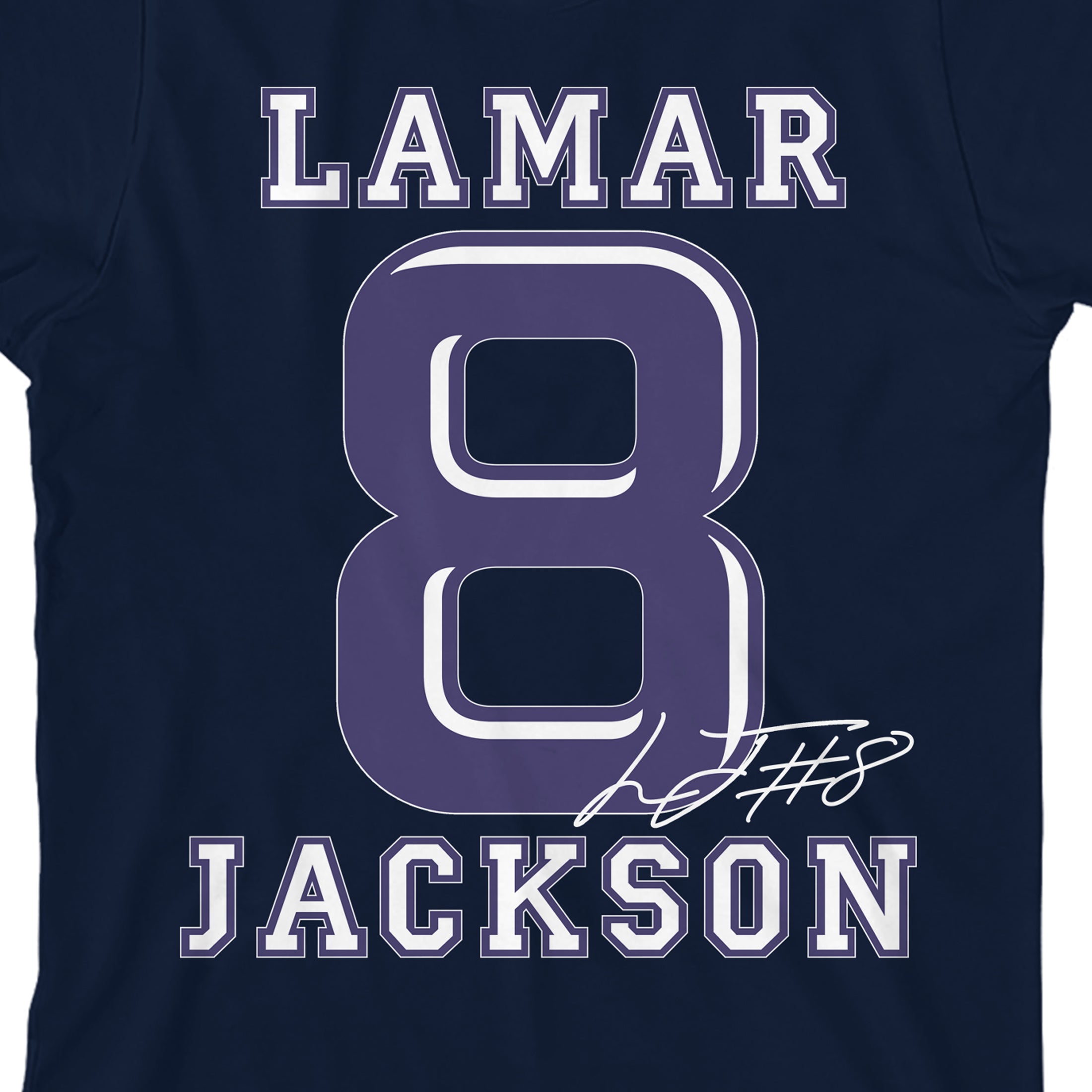 NFLPA Lamar Jackson 8 Youth Navy Crew Neck Short Sleeve T-shirt