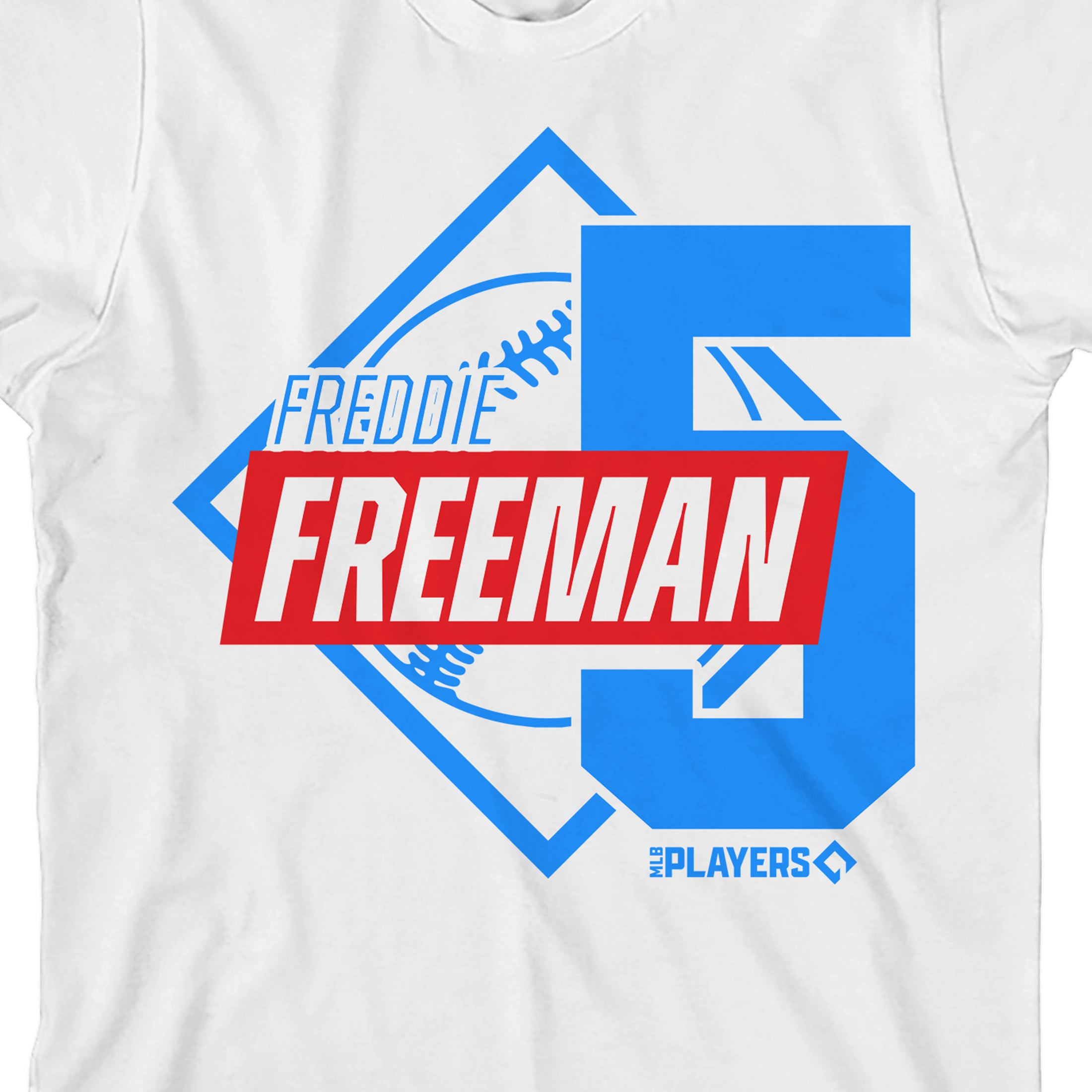 MLBPA Freeman 5 Youth White Crew Neck Short Sleeve T-shirt
