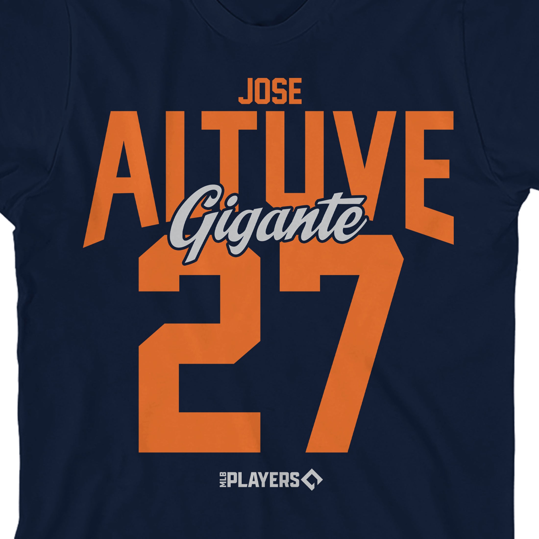 MLBPA Jose Altuve Gigante 27 Youth Navy Crew Neck Short Sleeve T-shirt
