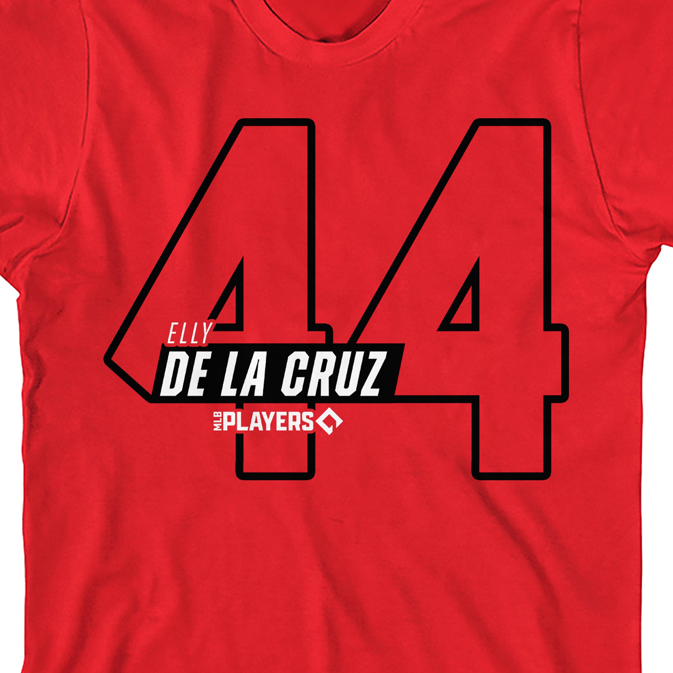 MLBPA Elly De La Cruz 44 Youth Red Crew Neck Short Sleeve T-shirt