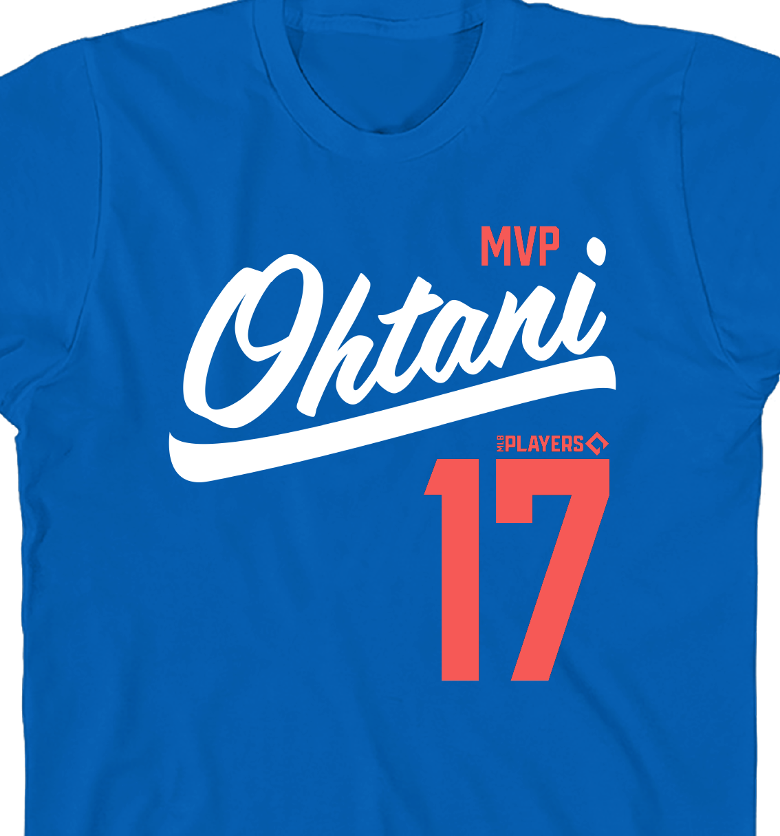 MLBPA - Shohei Ohtani MVP Players #17 Boys Royal Blue Crew Neck Short Sleeve T-shirt