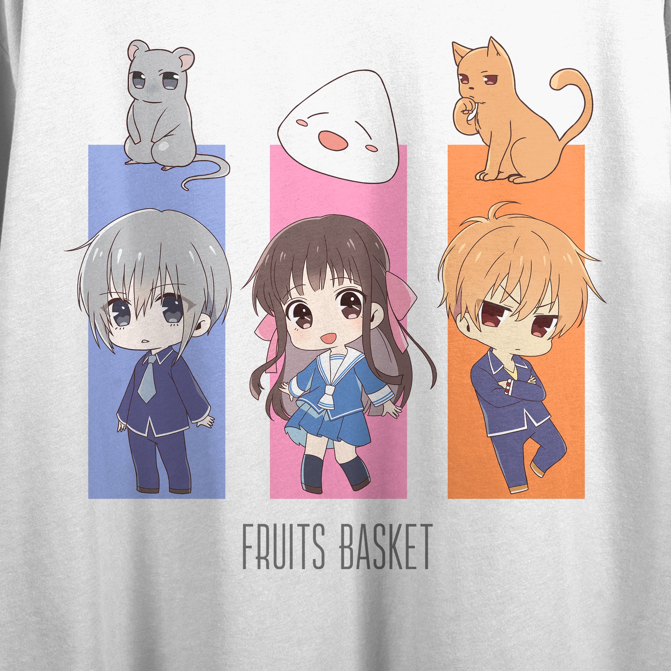 Women's Fruits Basket Anime Cartoon White Graphic Print Crop Top-