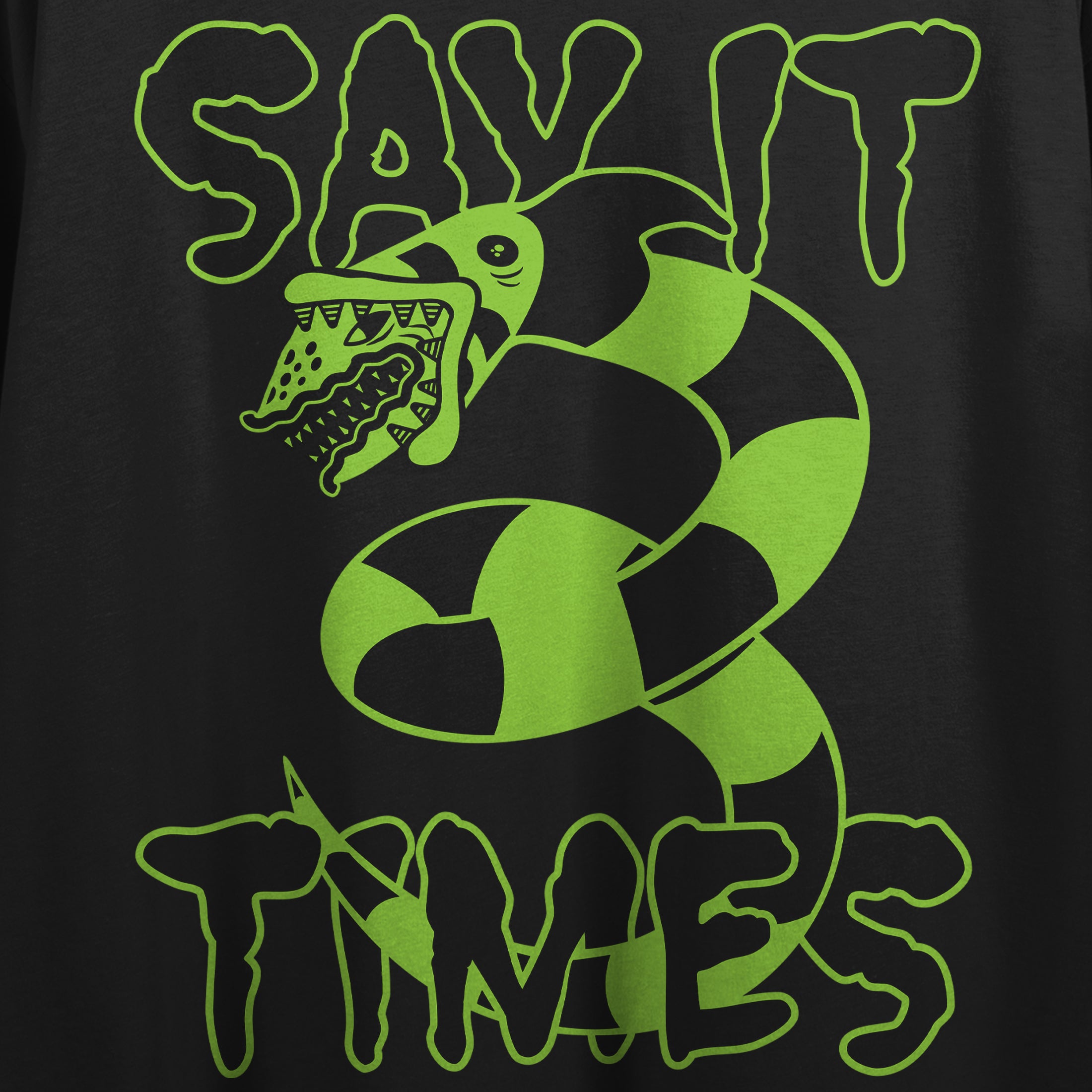 Beetlejuice Movie Say It 3 Times Snake Graphic Women's Black Crop Top-