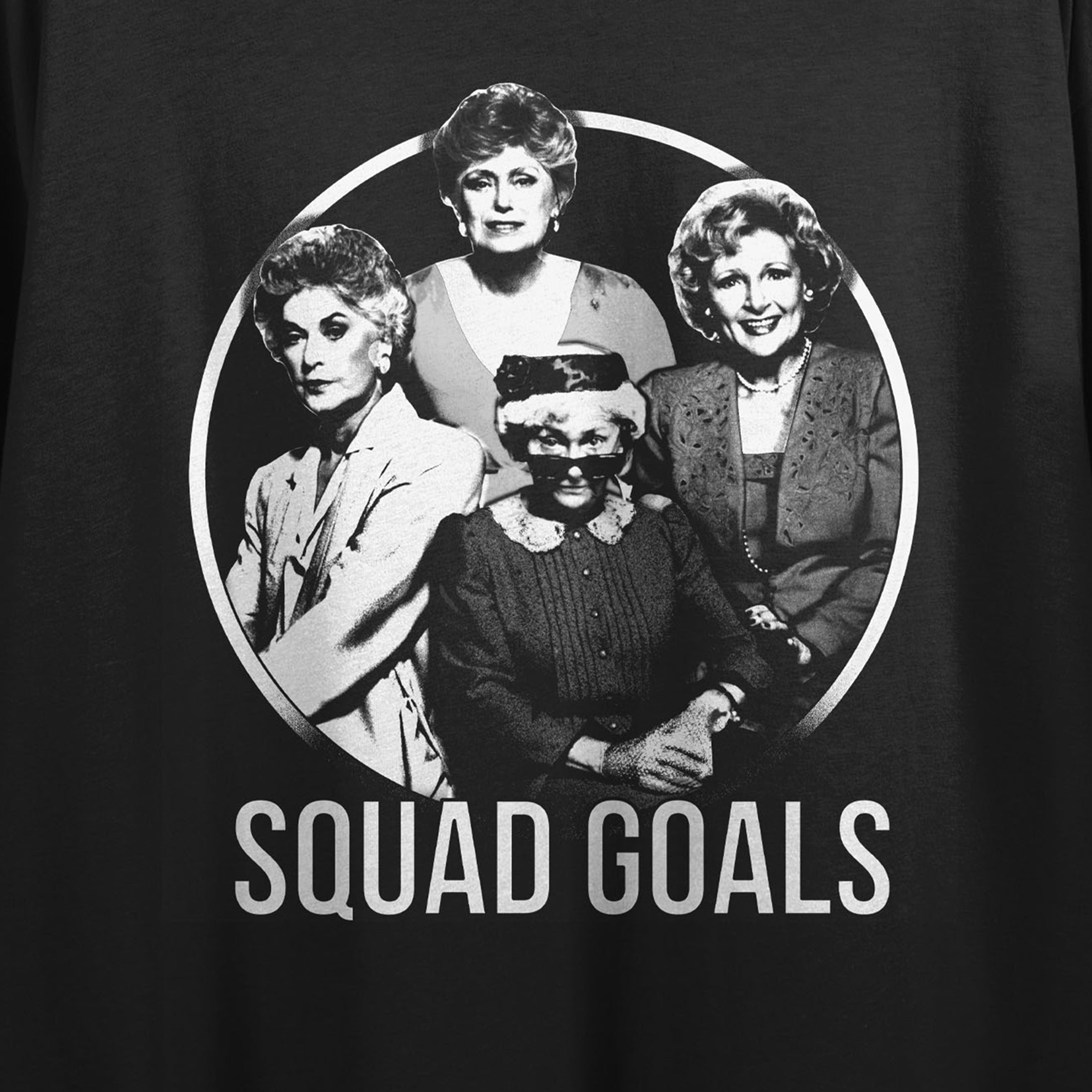 The Golden Girls Squad Goals Women's Black Crop Tee