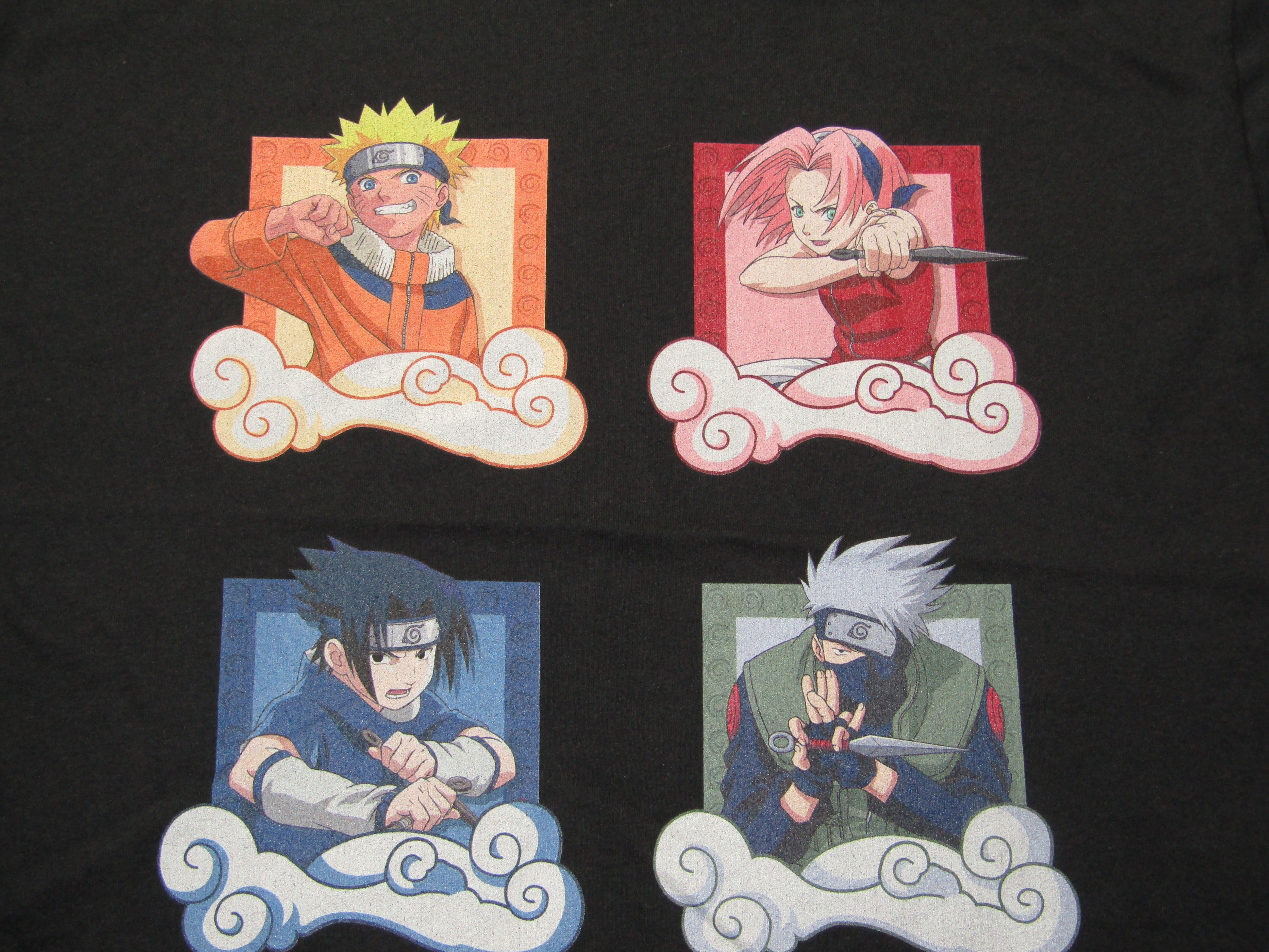 Naruto Classic Characters Grid Women's Black Crop Tee