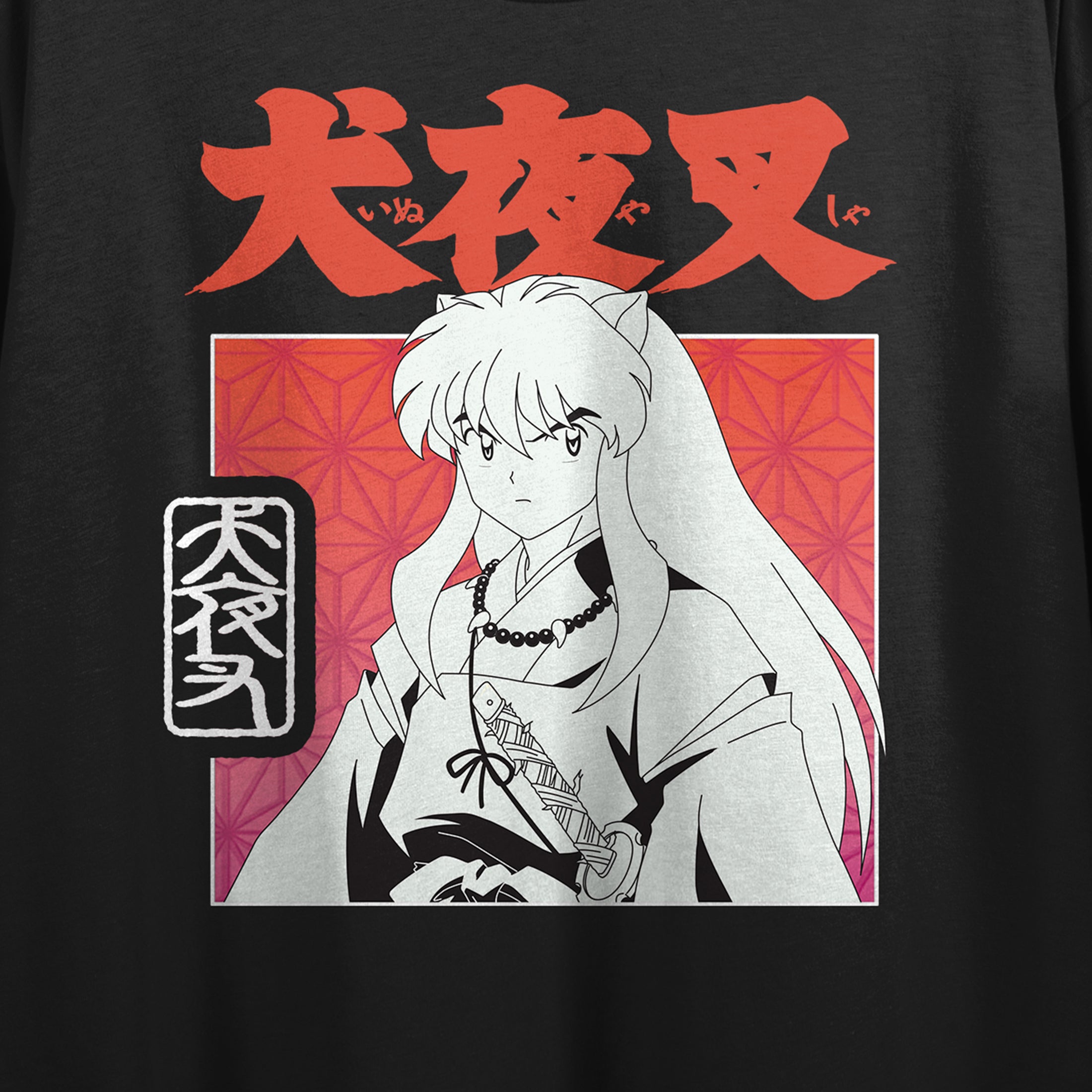 Inuyasha Black and Women's White Black Crop T-shirt